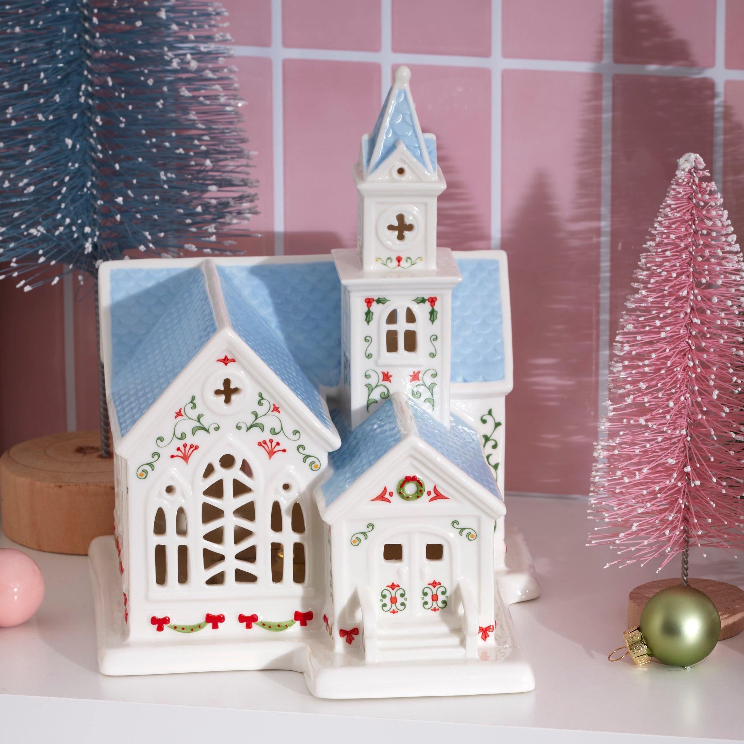Lenox Village Christmas Lit Church Figurine - Image 9