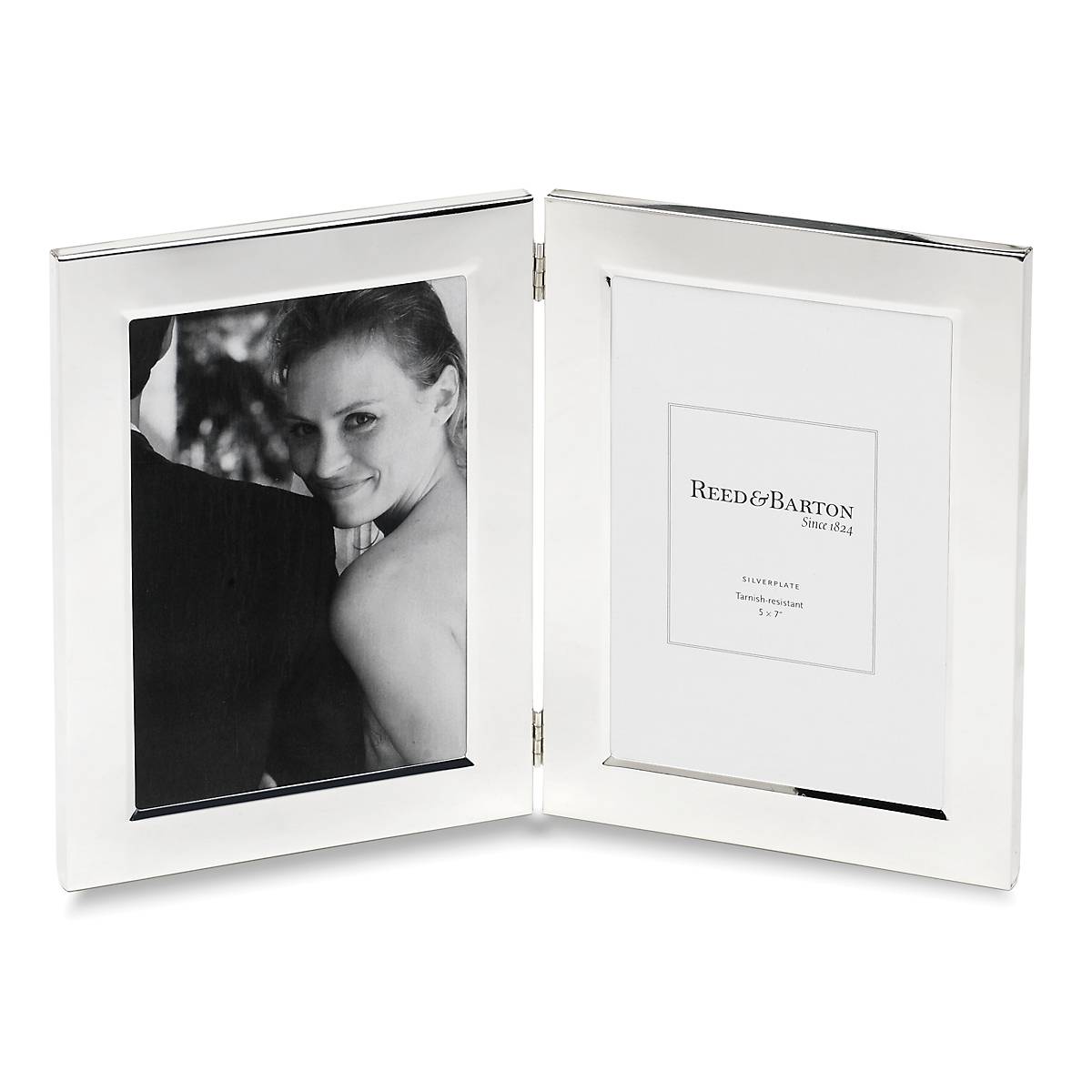 Classic Silverplate 5 x 7 Double Photo Frame
