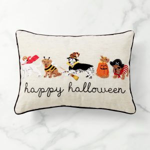 Pups' Costume Party 14x20 Embroidered Halloween Pillow