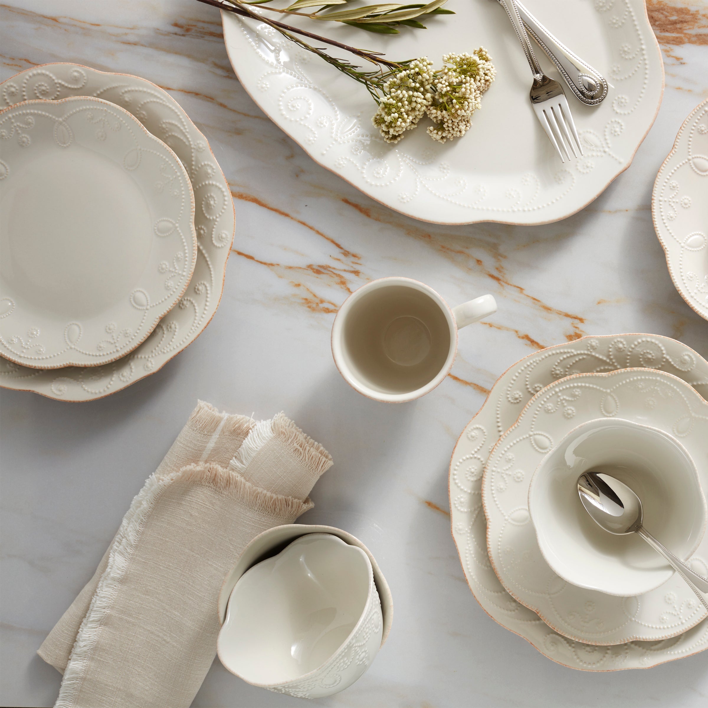 French Perle 12-Piece Dinnerware Set - Image 2