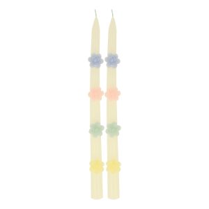 Pastel Flower Taper Candles
