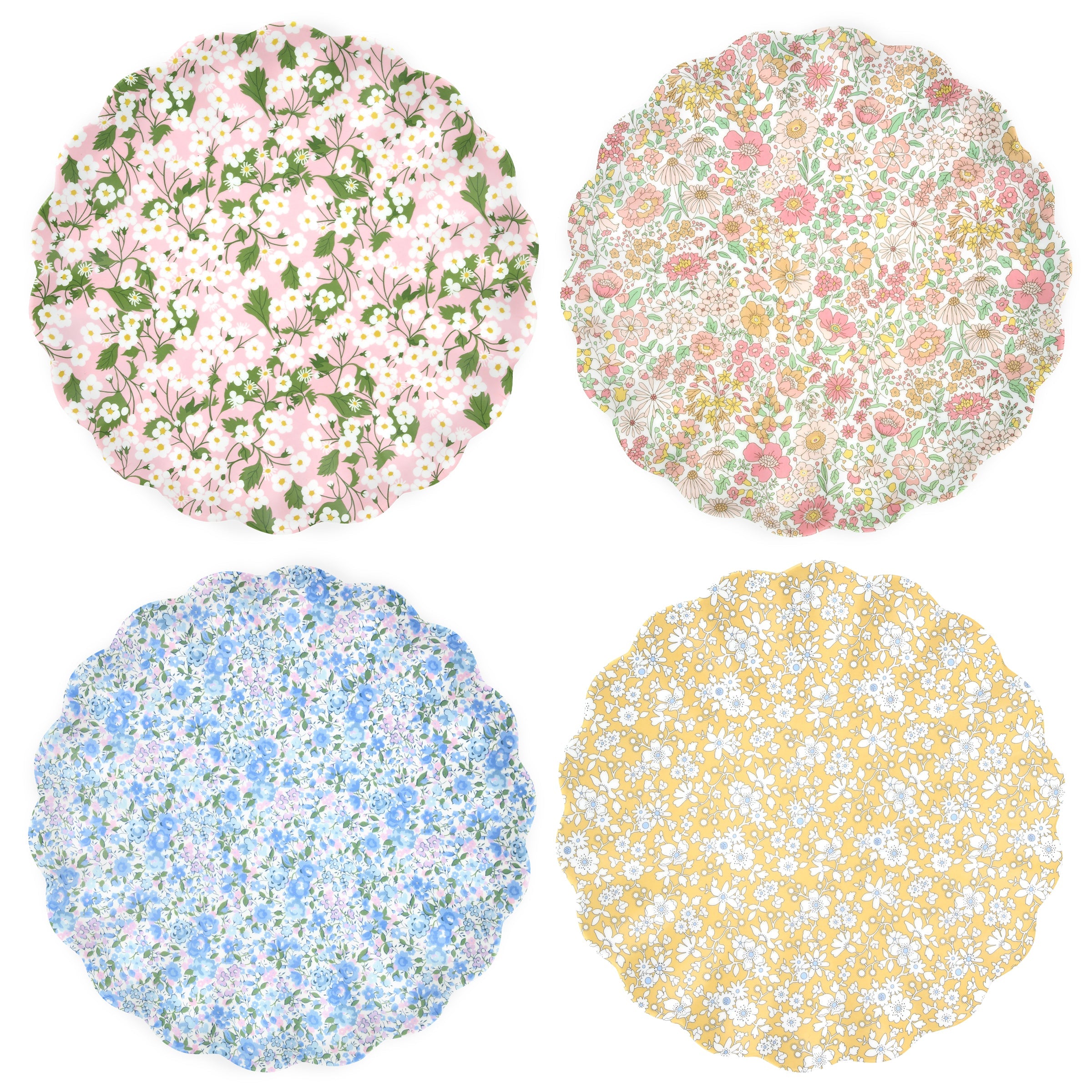 Meri Meri x Liberty Mixed Large Melamine Plates. Set of 4