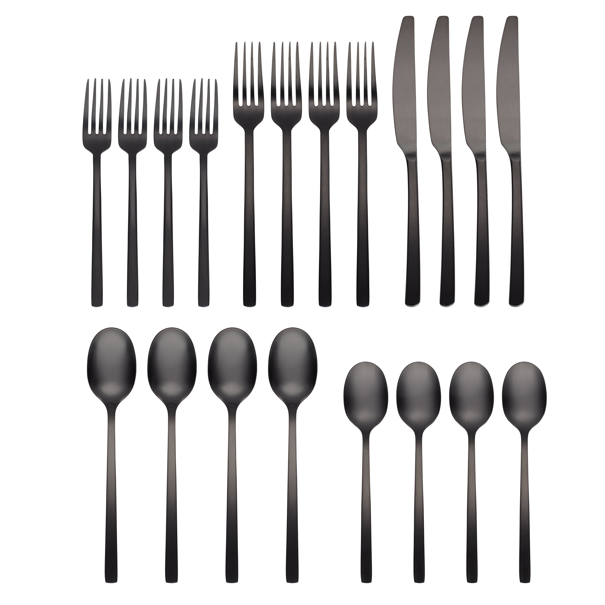 Beacon Black Satin 20-Piece Flatware Set - Image 2