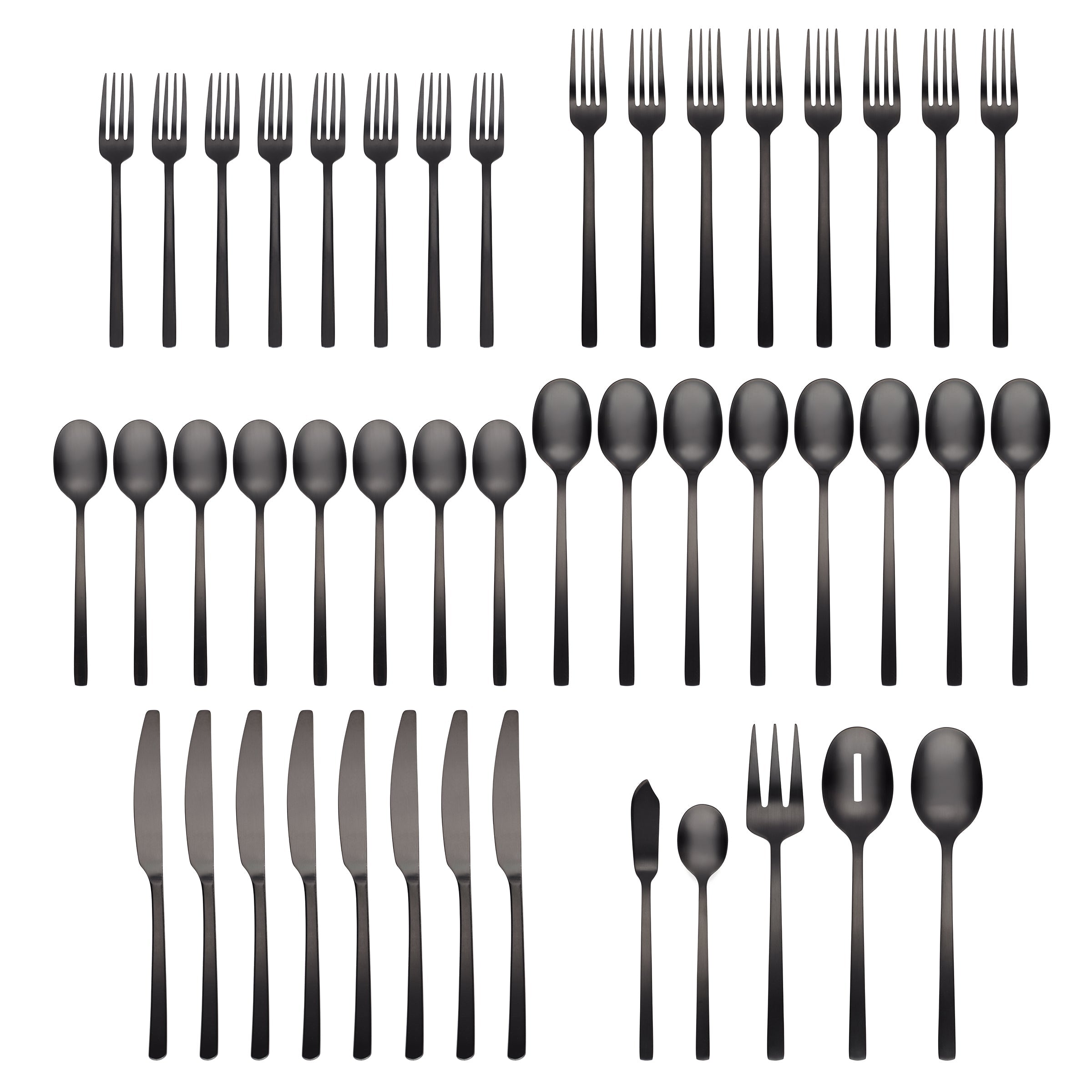 Beacon Black Satin 45 Piece Flatware Set - Image 2