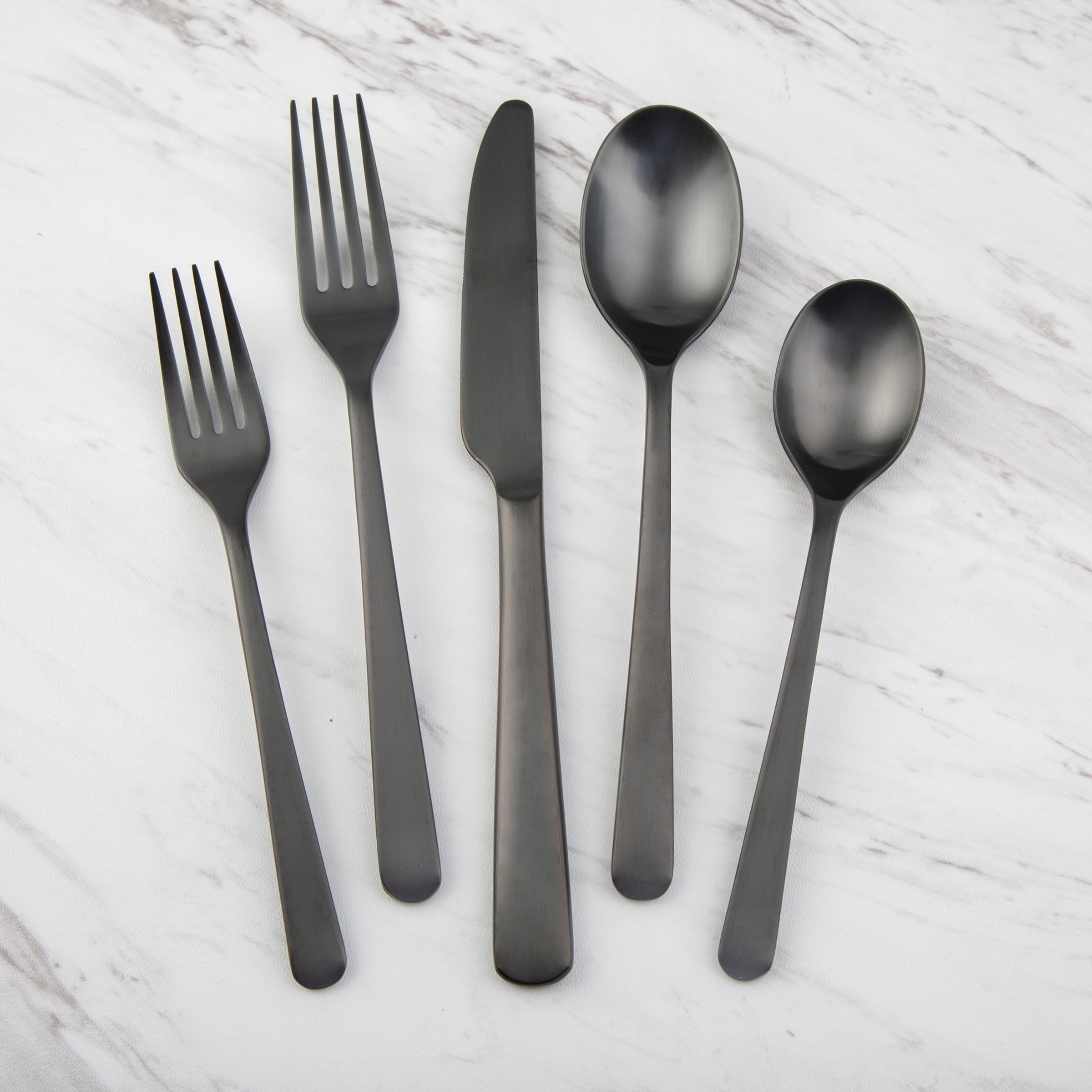 Cecil Black Satin 20 Piece Flatware Set