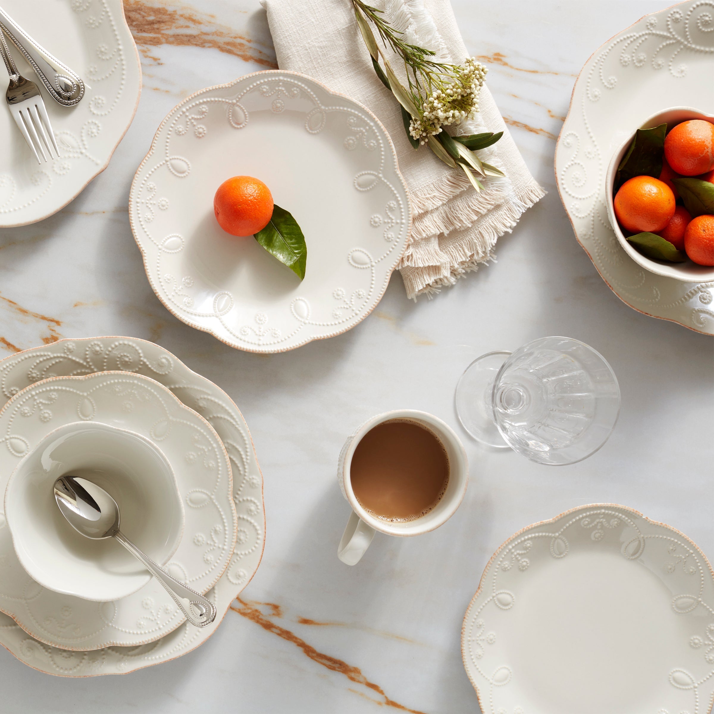 French Perle 12-Piece Dinnerware Set - Image 3