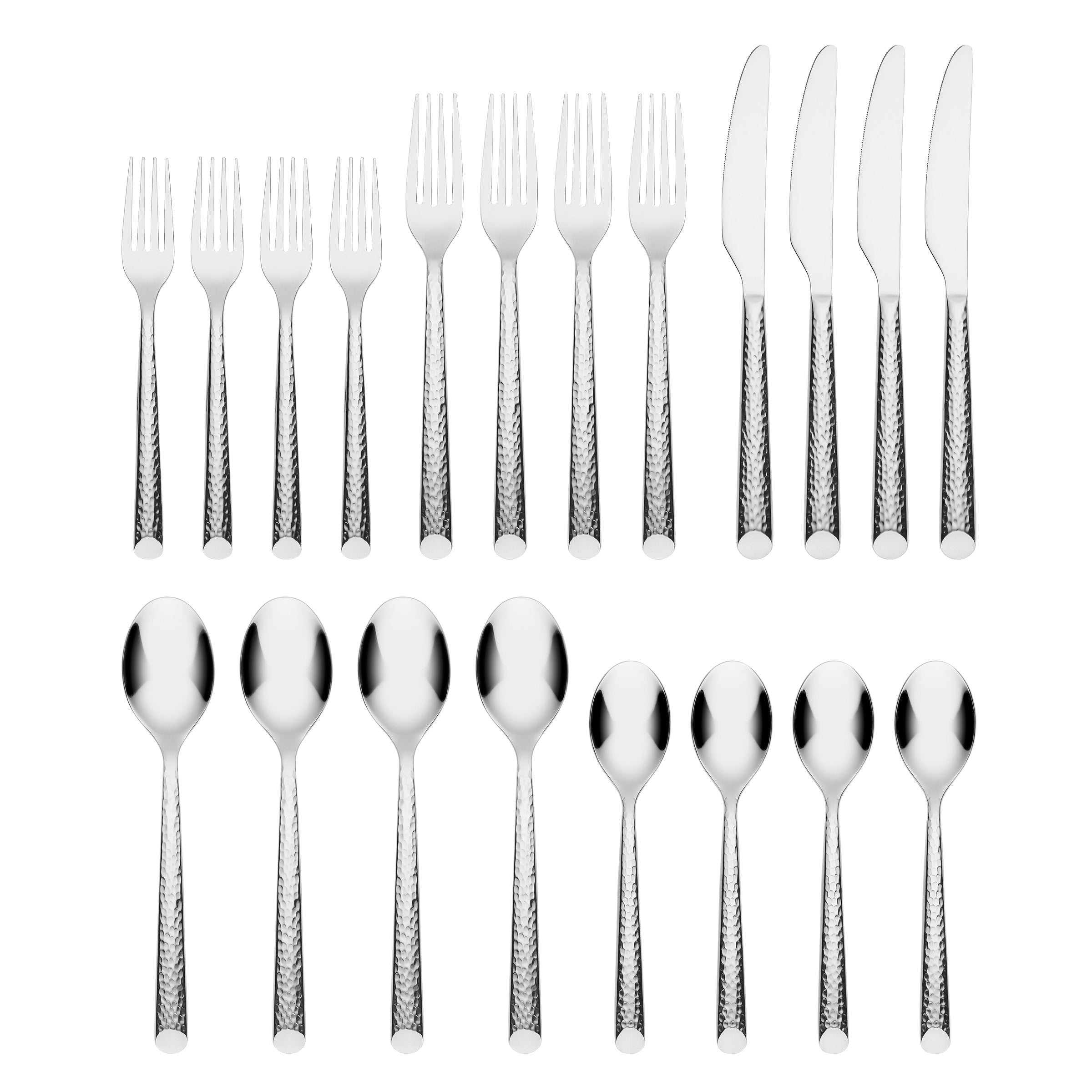 Elsa Mirror Hammered 20 Piece Flatware Set - Image 2