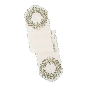 Holiday Nouveau Wreath 14X72 Table Runner