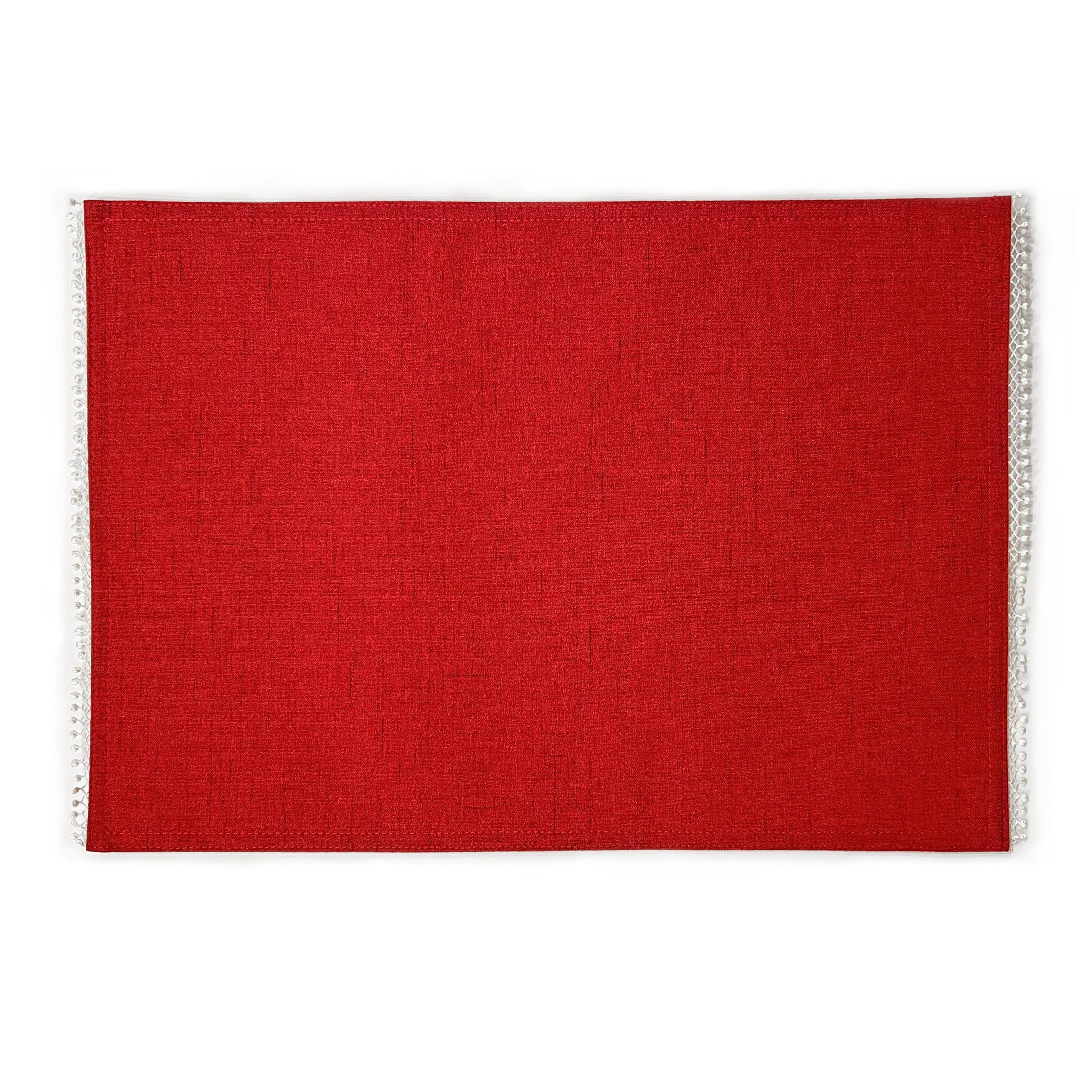 French Perle Red Placemats - Set Of 4 - Image 2