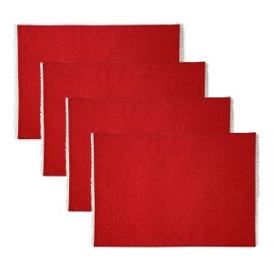 French Perle Red Placemats - Set Of 4