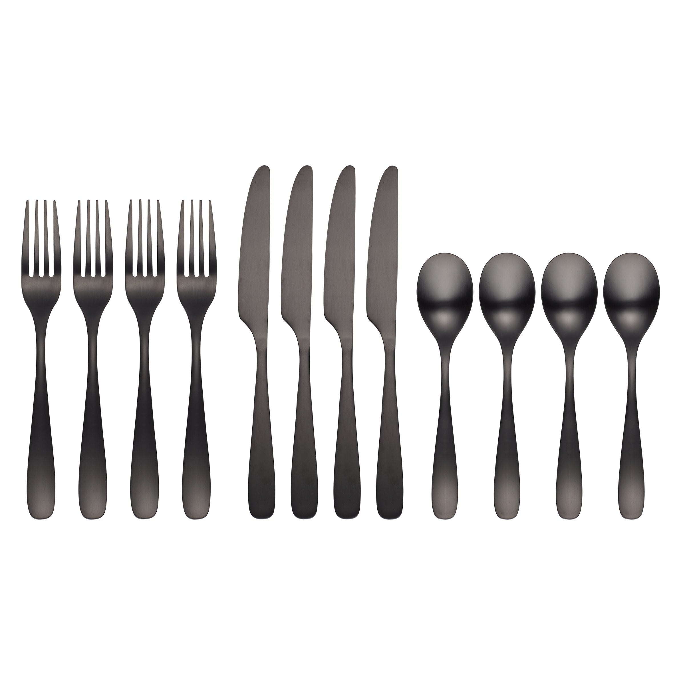 Eliana Black Satin 12 Piece Flatware Set - Image 2