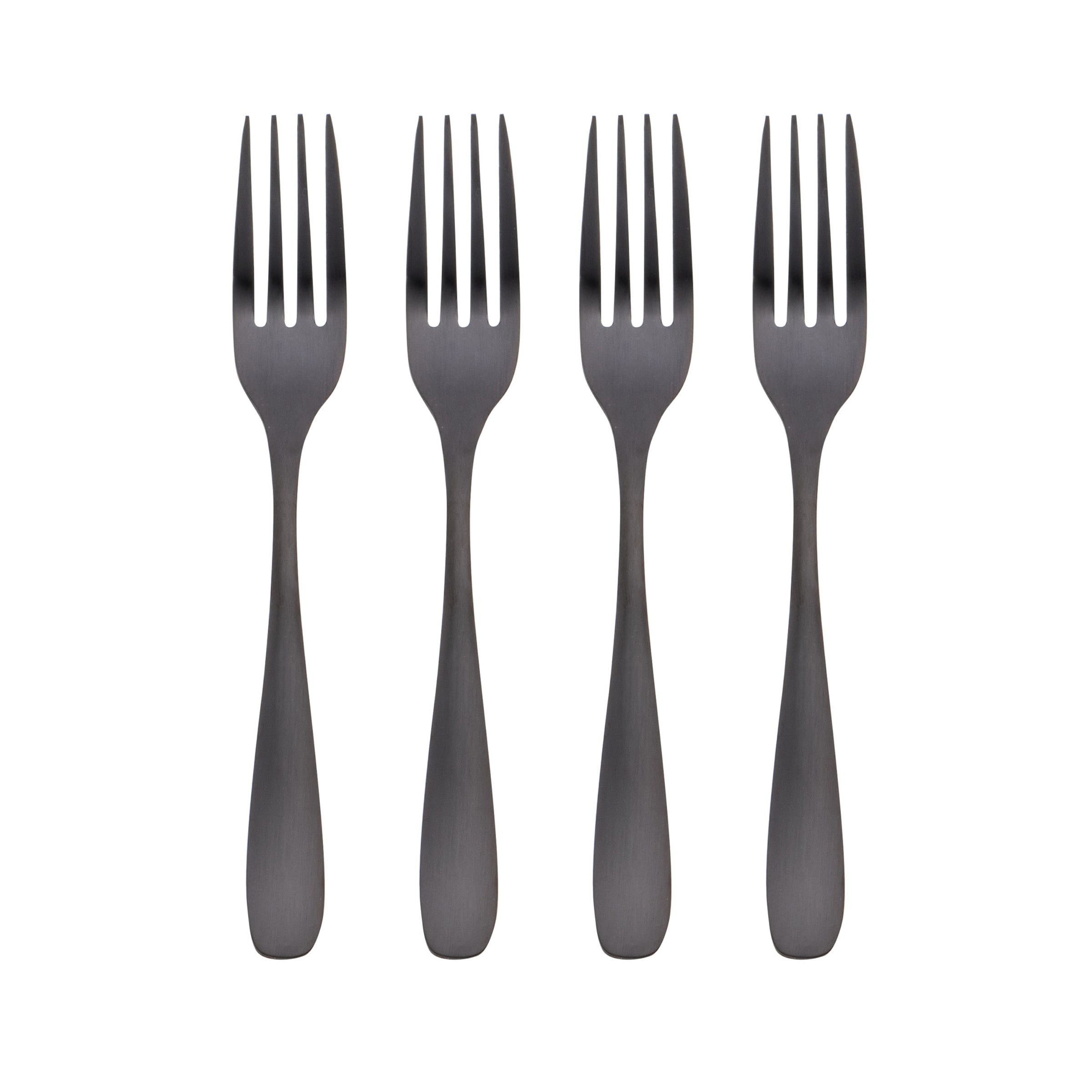 Eliana Black Satin Salad Fork - Set of 4