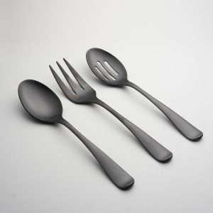 Rhiannon Black Satin 3 Piece Hostess Set