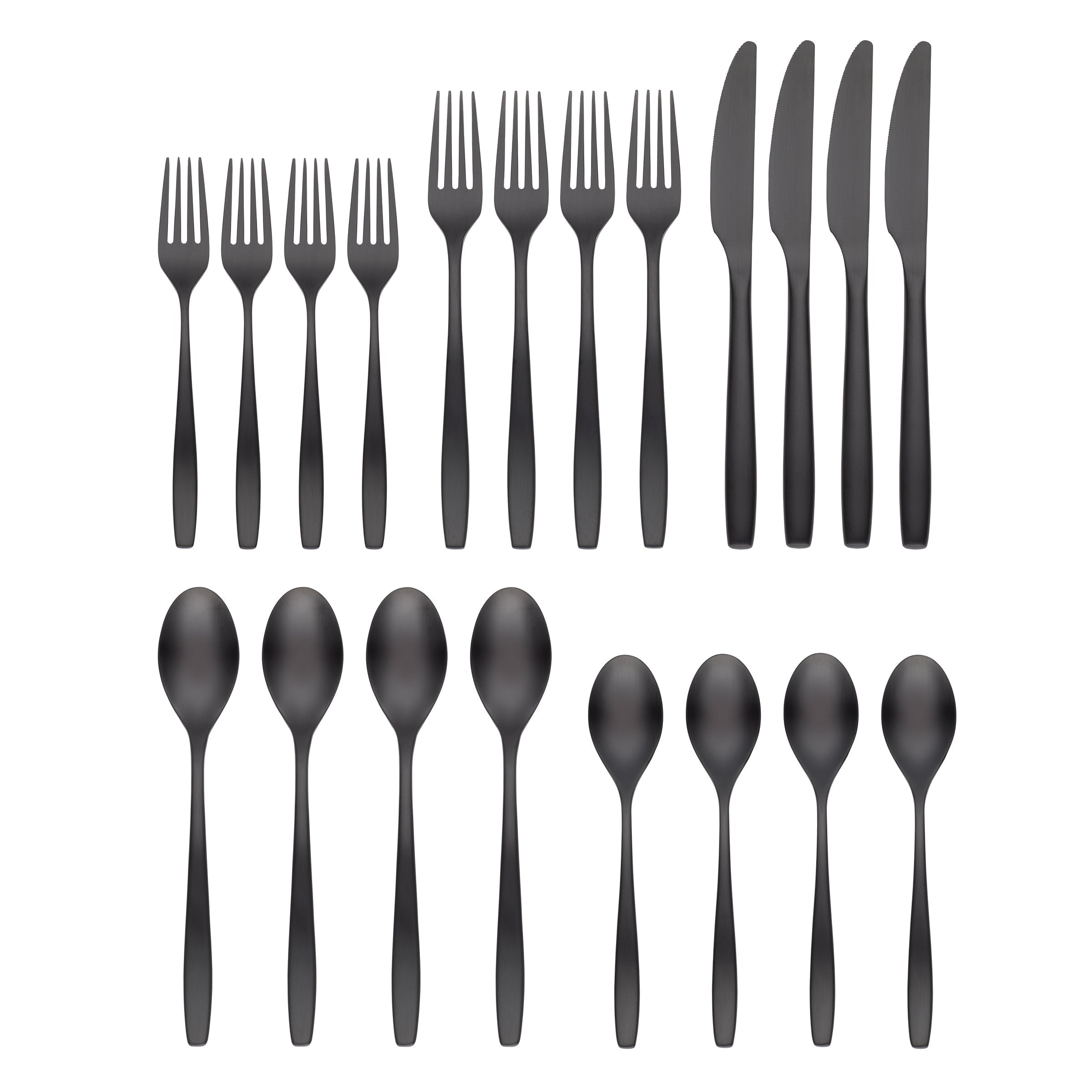Averie Black Satin 20 Piece Flatware Set - Image 2