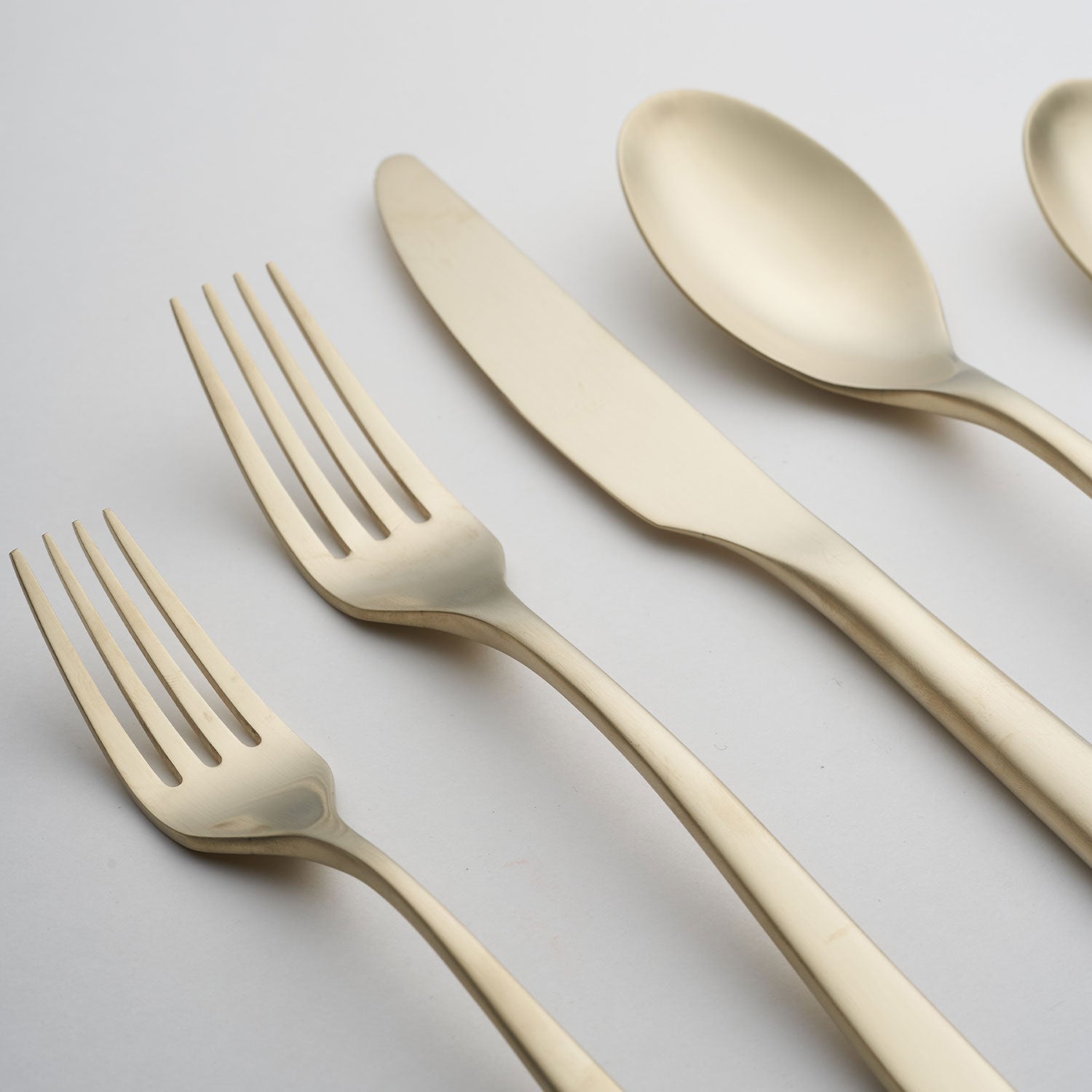 Averie Champagne Satin 20 Piece Flatware Set - Image 4