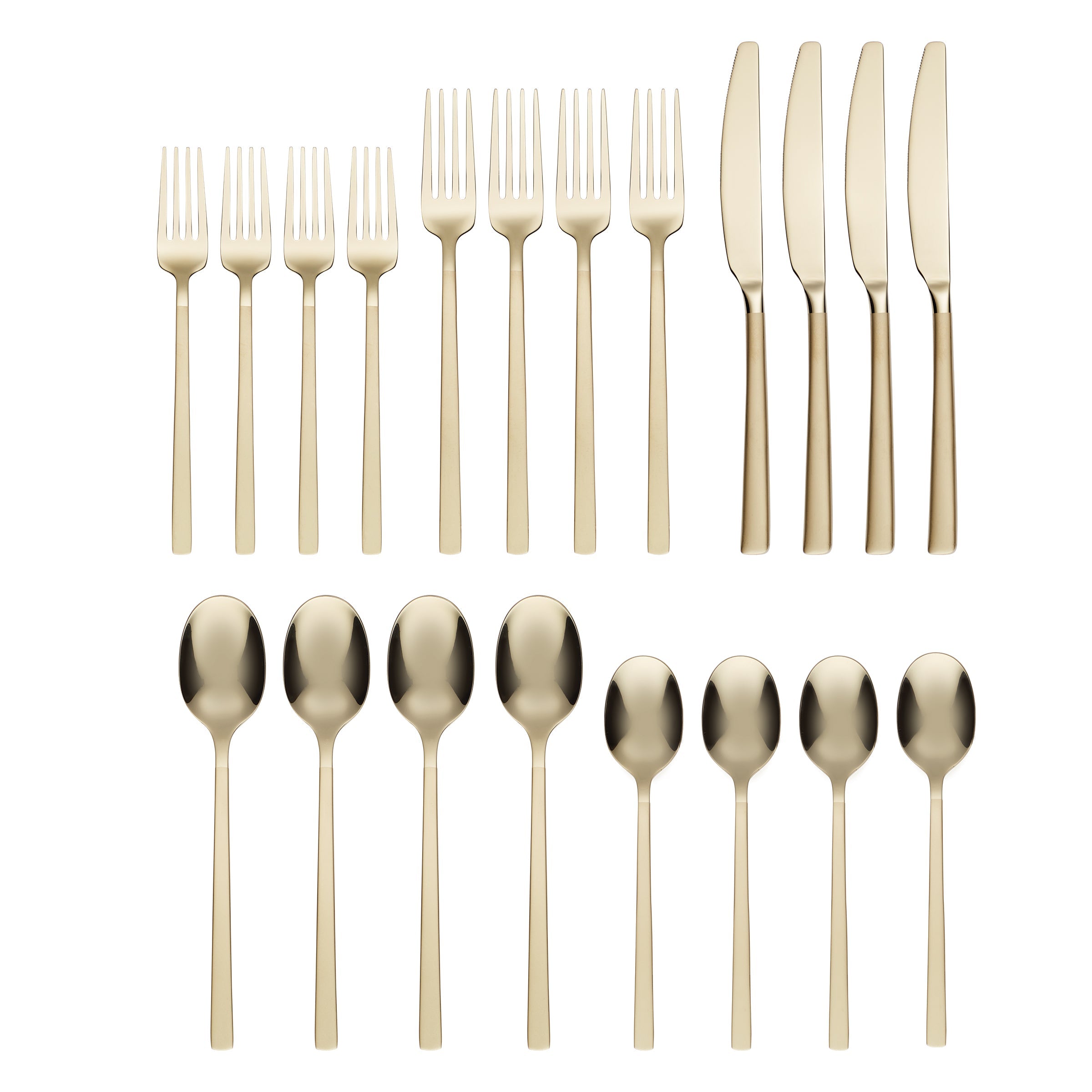 Beacon Champagne Sand Mirror 20 Piece Flatware Set - Image 2
