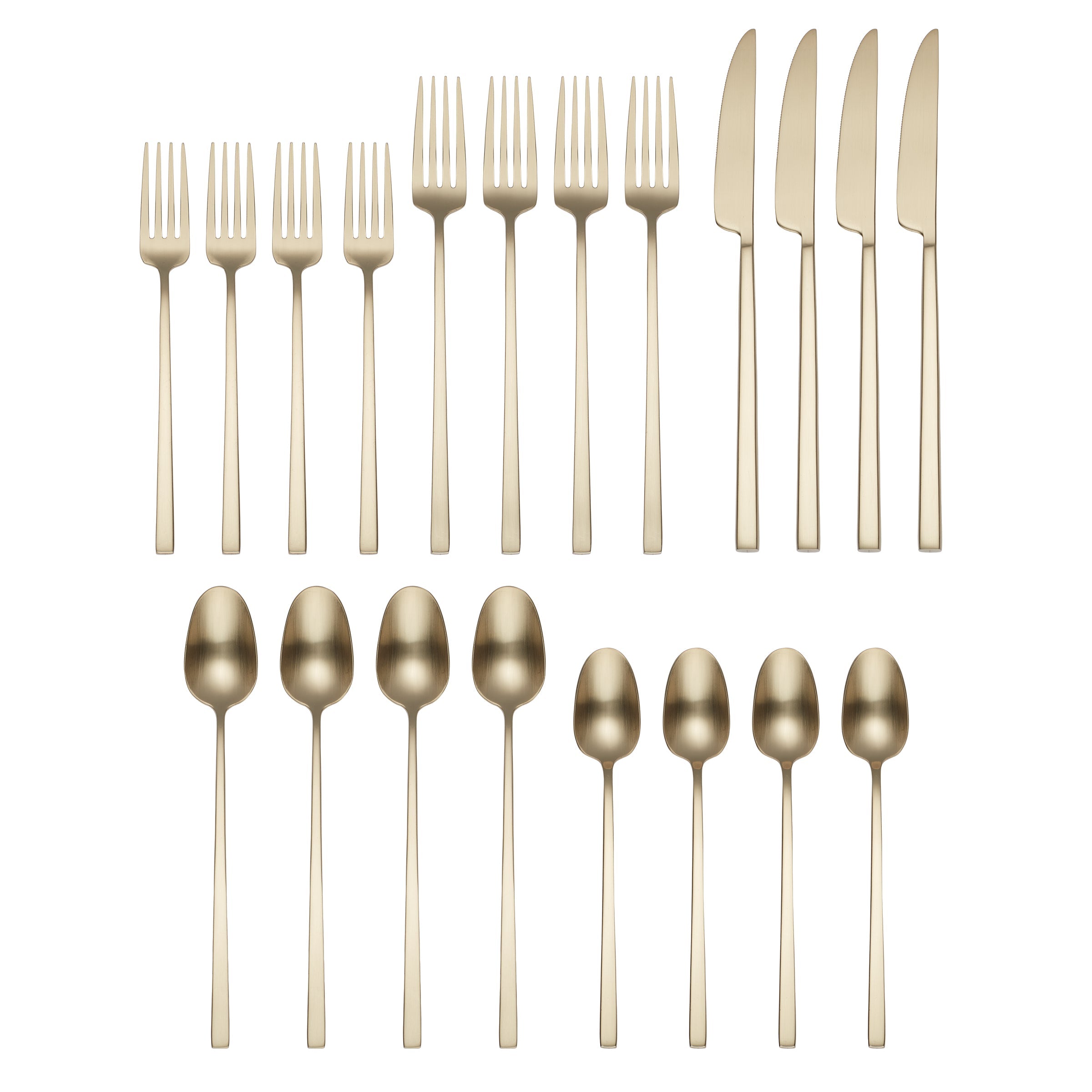 Damaris Champagne Satin 20 Piece Flatware Set - Image 2