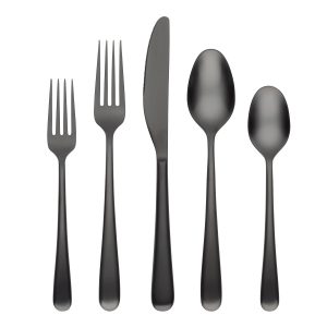 Rafael Black Satin 20 Piece Flatware Set