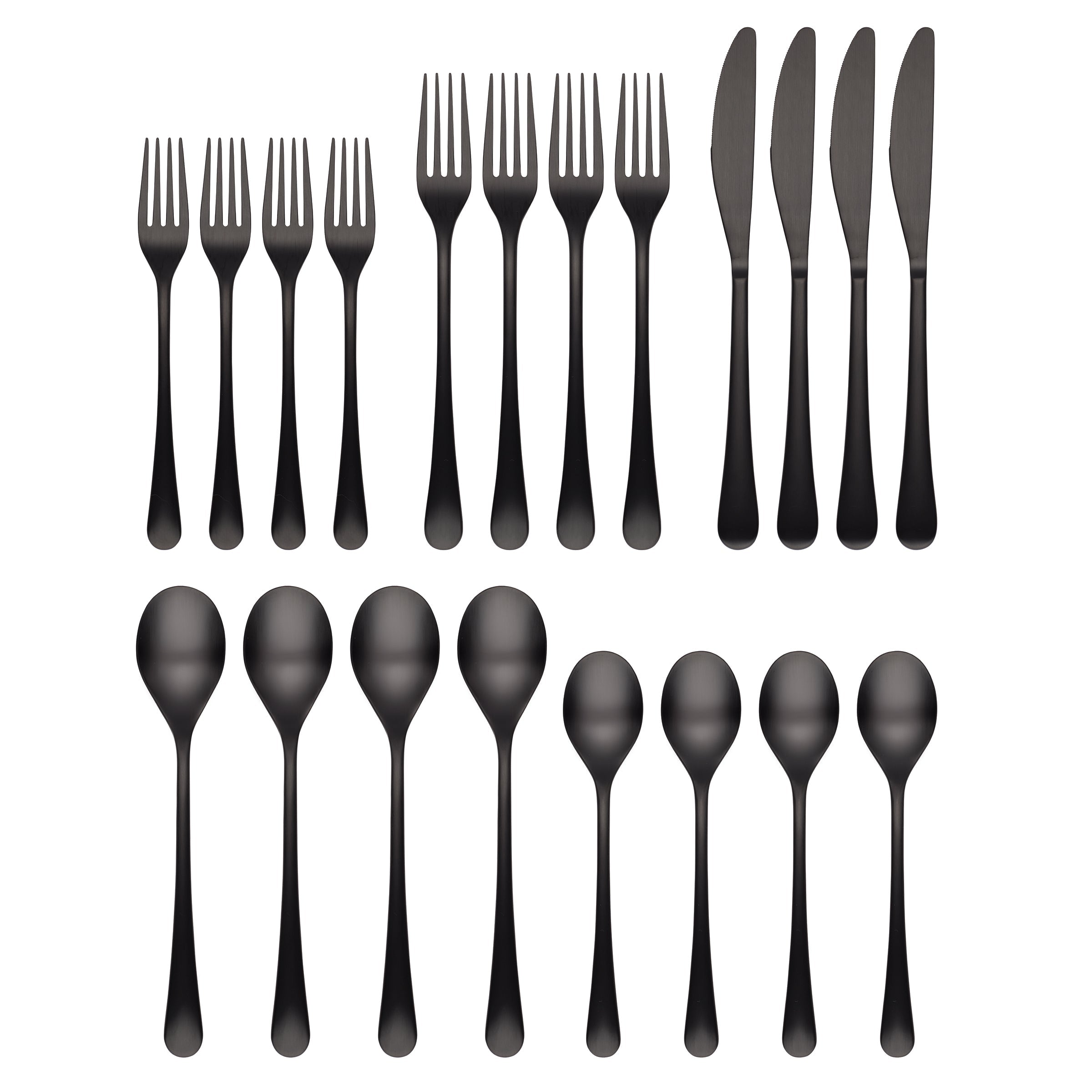 Xyla Black Satin 20 Piece Flatware Set - Image 2
