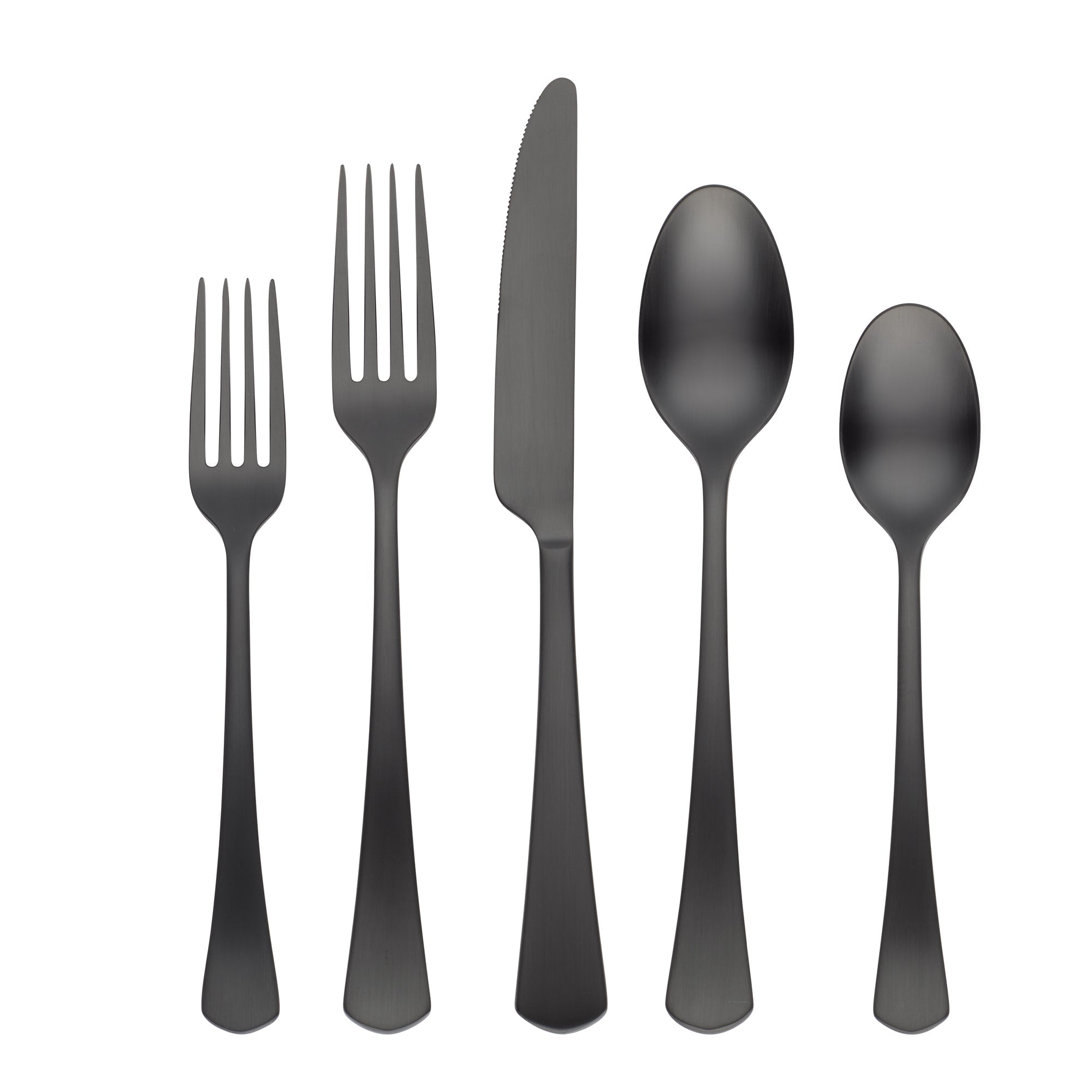 Morgan Black Satin 20 Piece Flatware Set
