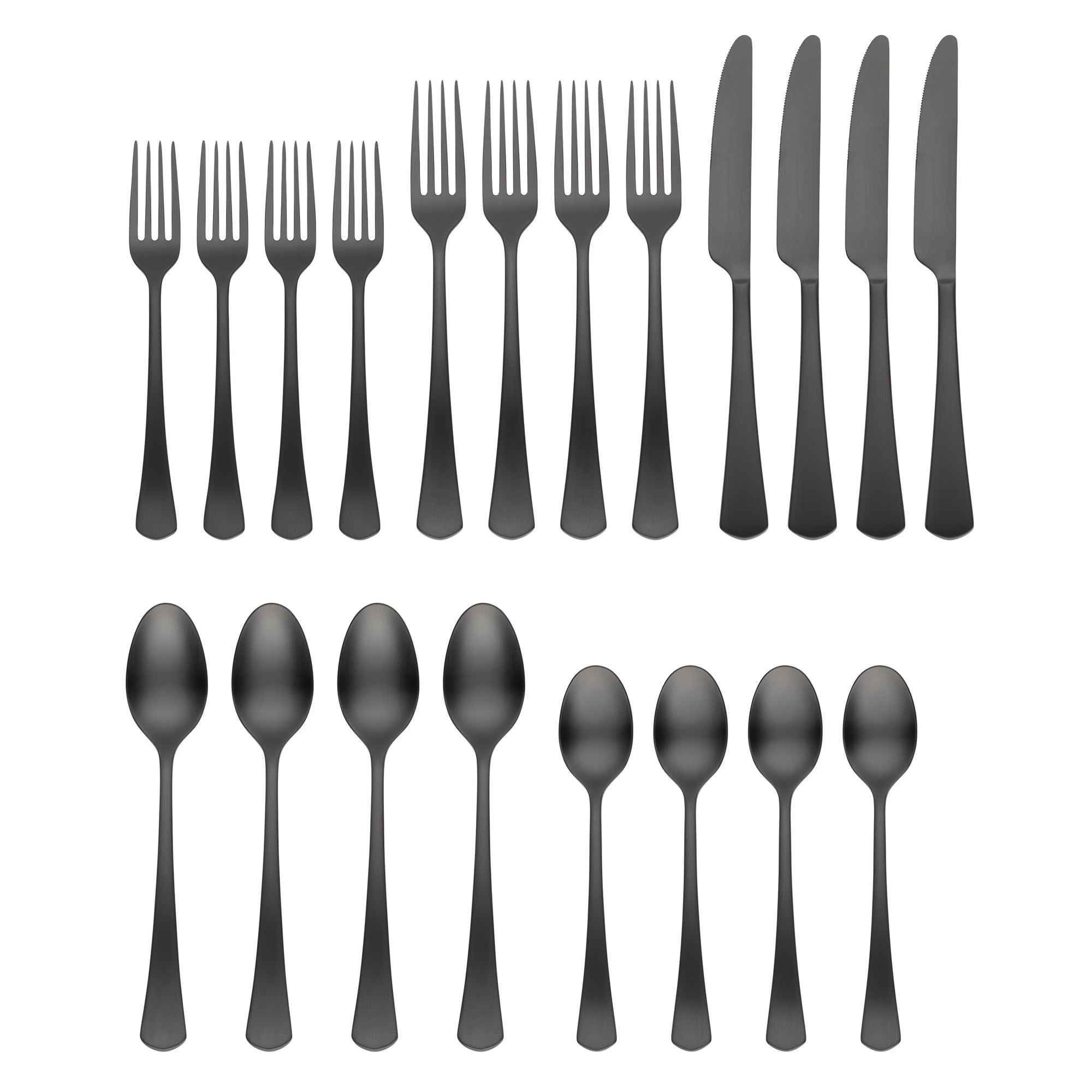 Morgan Black Satin 20 Piece Flatware Set - Image 2