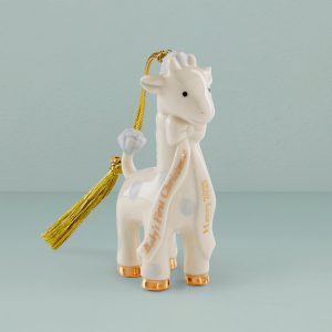 Personalized Baby's Blue Giraffe Ornament