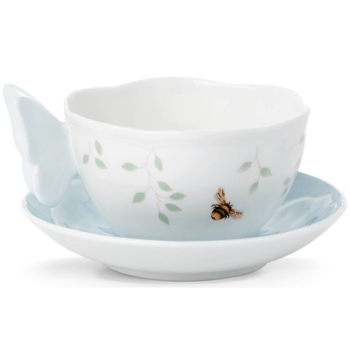 Butterfly Meadow Floral Blue Cup & Saucer - Image 3