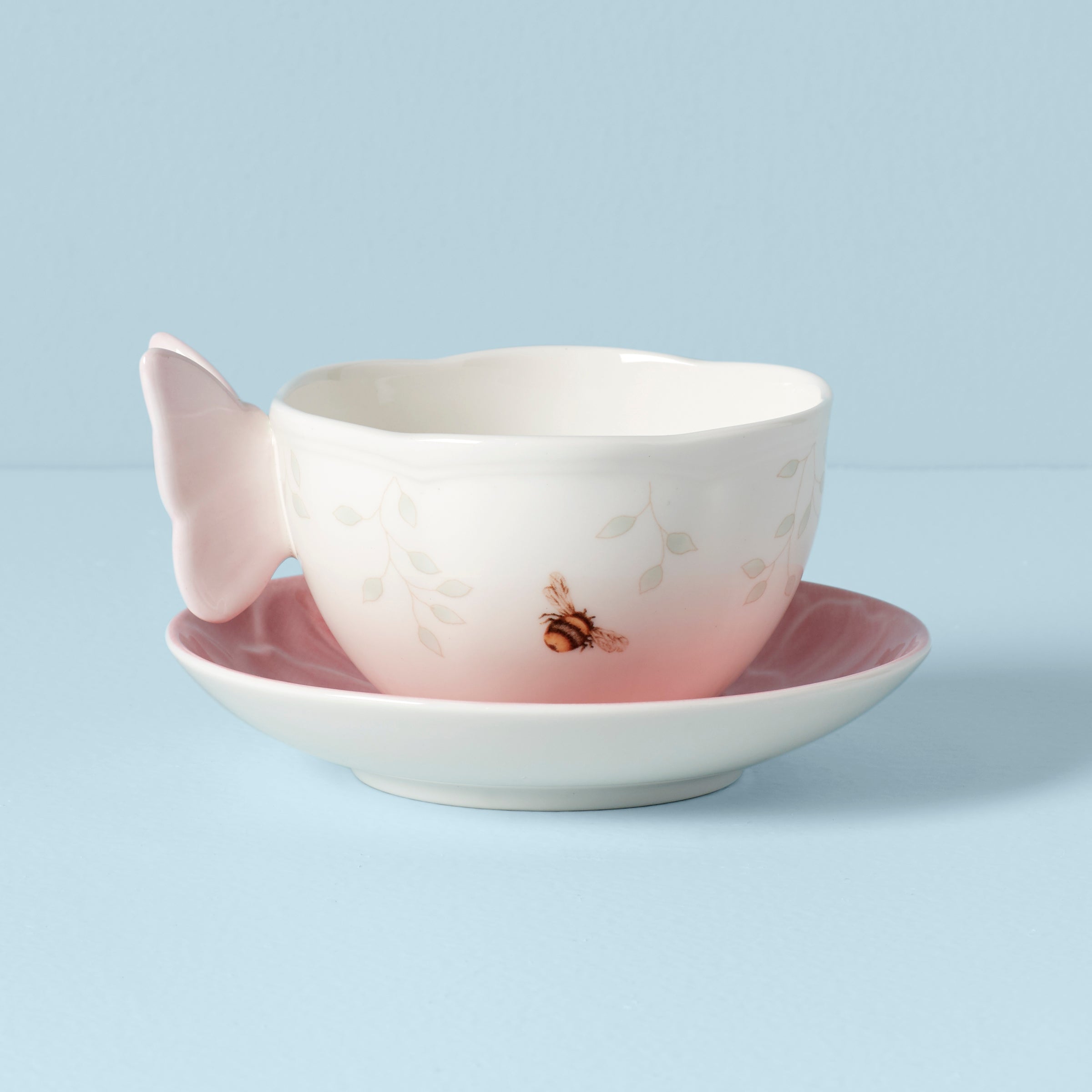 Butterfly Meadow Floral Pink Cup & Saucer - Image 2