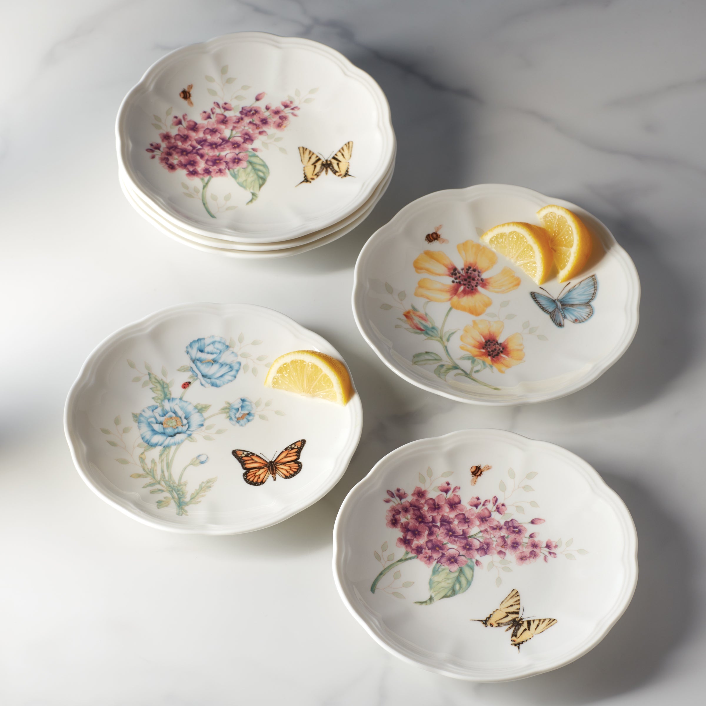 Butterfly Meadow 6-Piece Tidbit Plate Set - Image 2