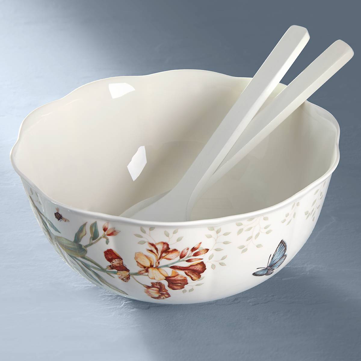 Butterfly Meadow Salad Bowl & Servers - Image 4
