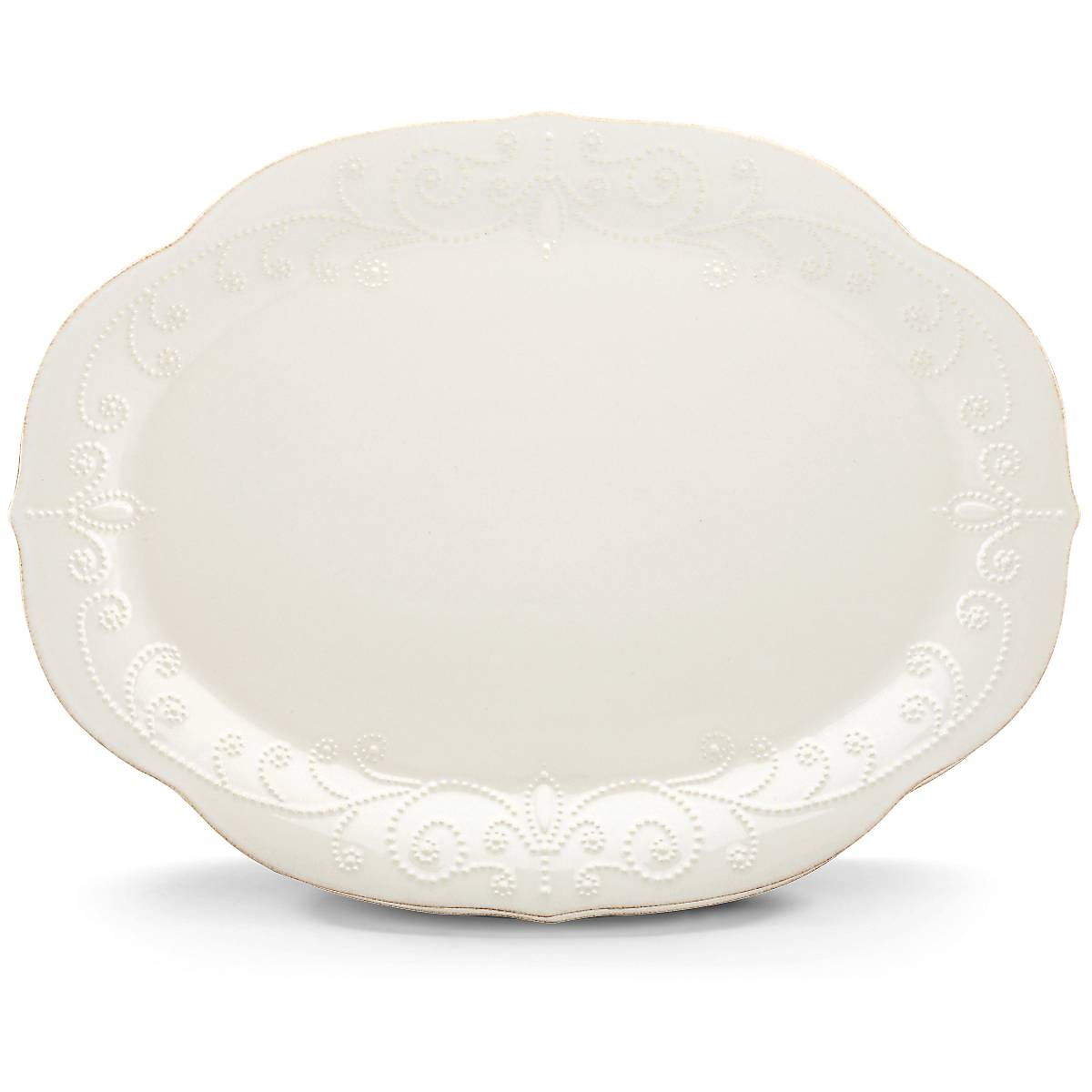 French Perle White Oval Serving Platter