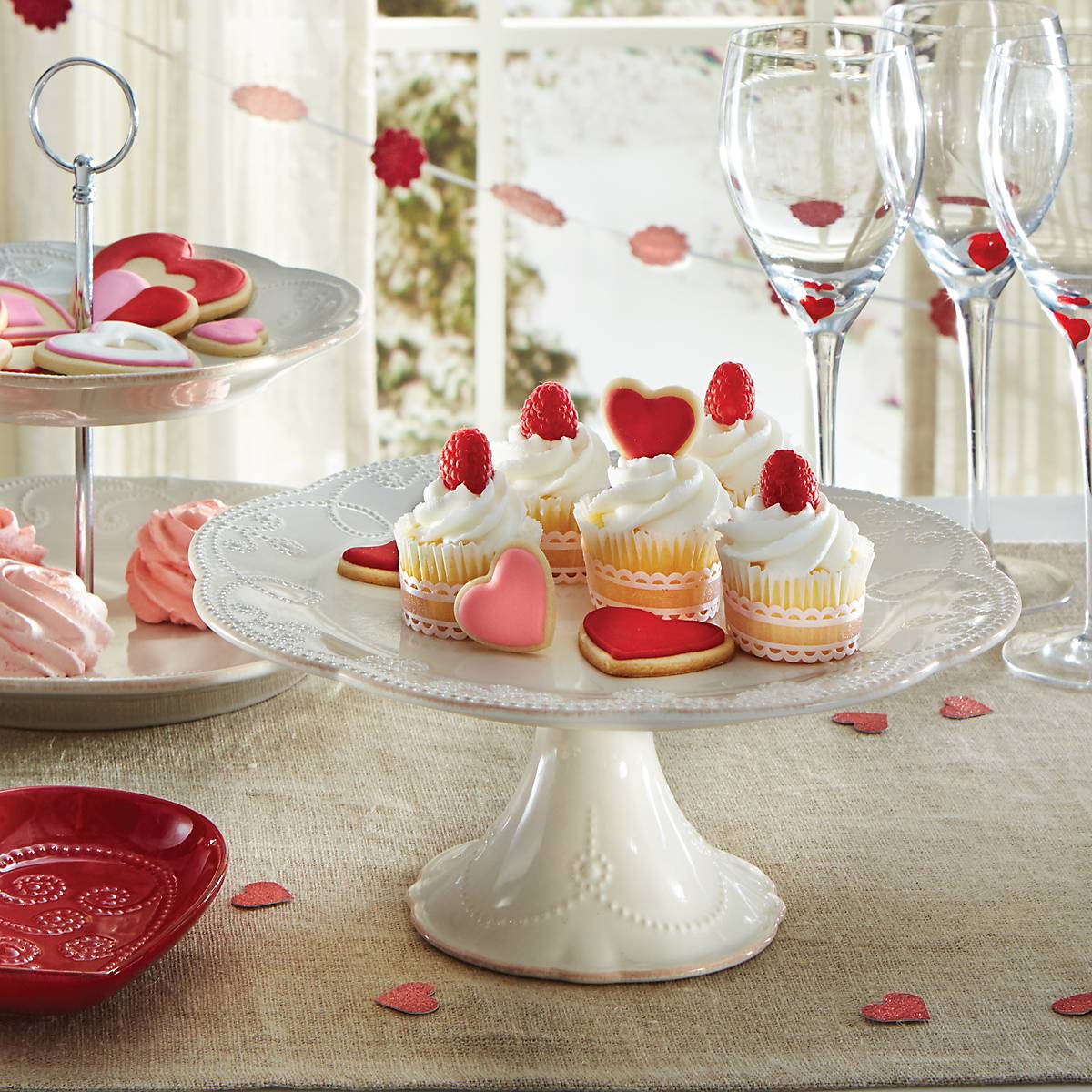 French Perle White Pedestal Cake Plate - Image 9