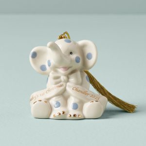 Personalized Blue Elephant Ornament