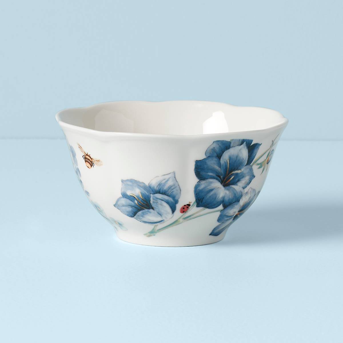 Butterfly Meadow Blue Rice Bowl - Image 2