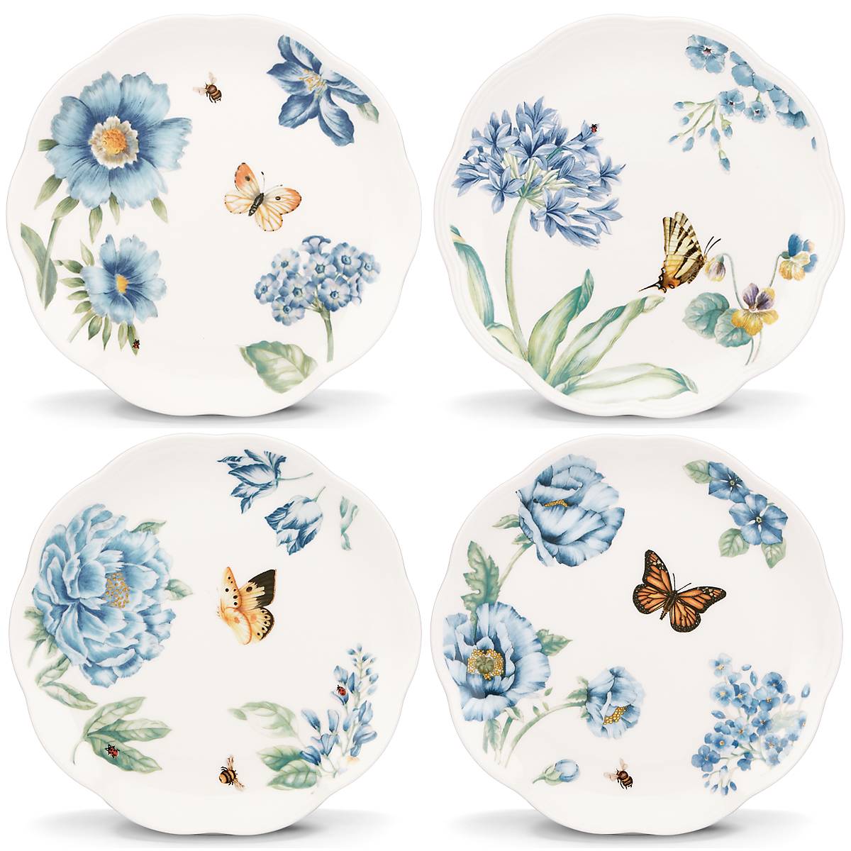 Butterfly Meadow Blue Dessert Plates - Set of 4 - Image 2