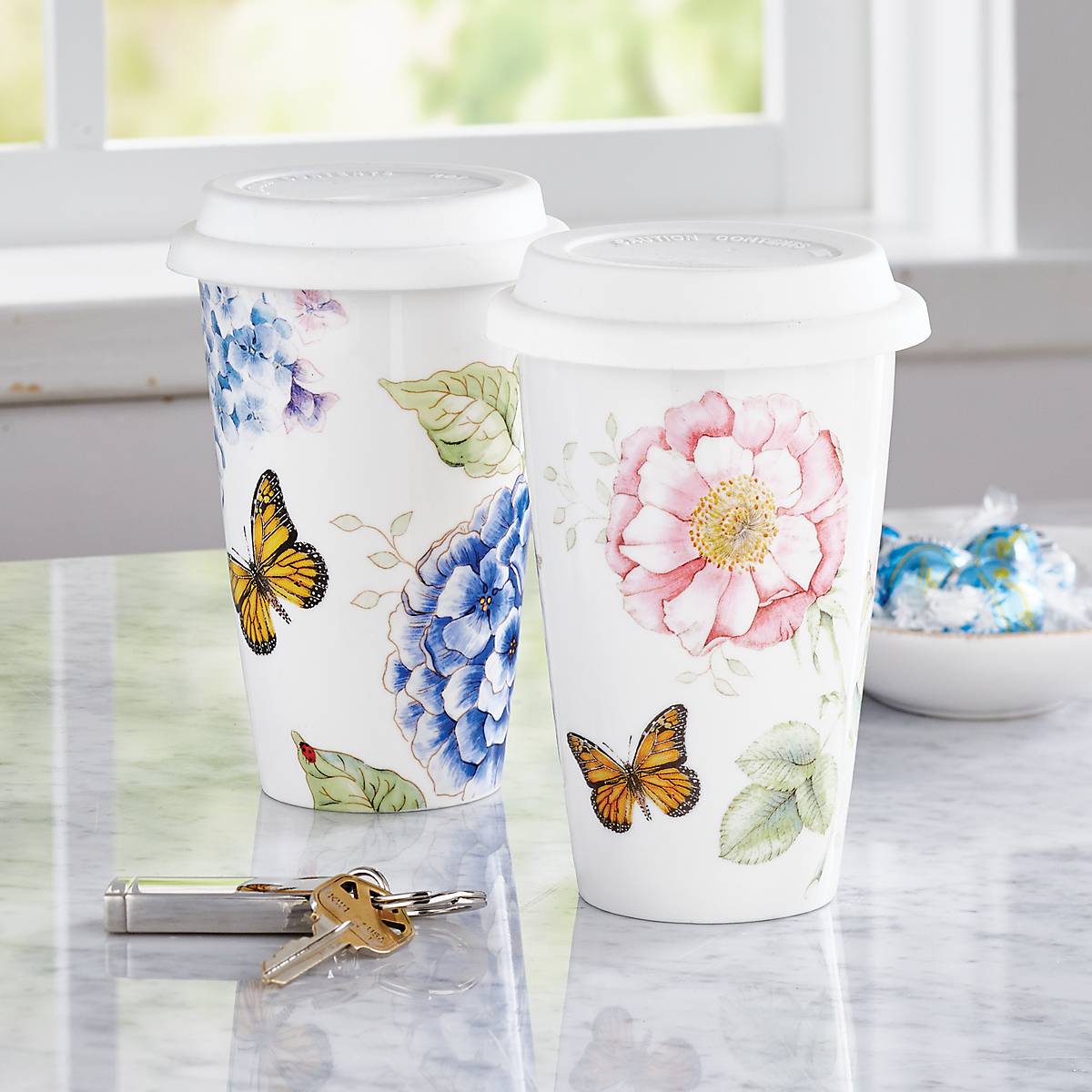 Butterfly Meadow Thermal Travel Mug - Image 3