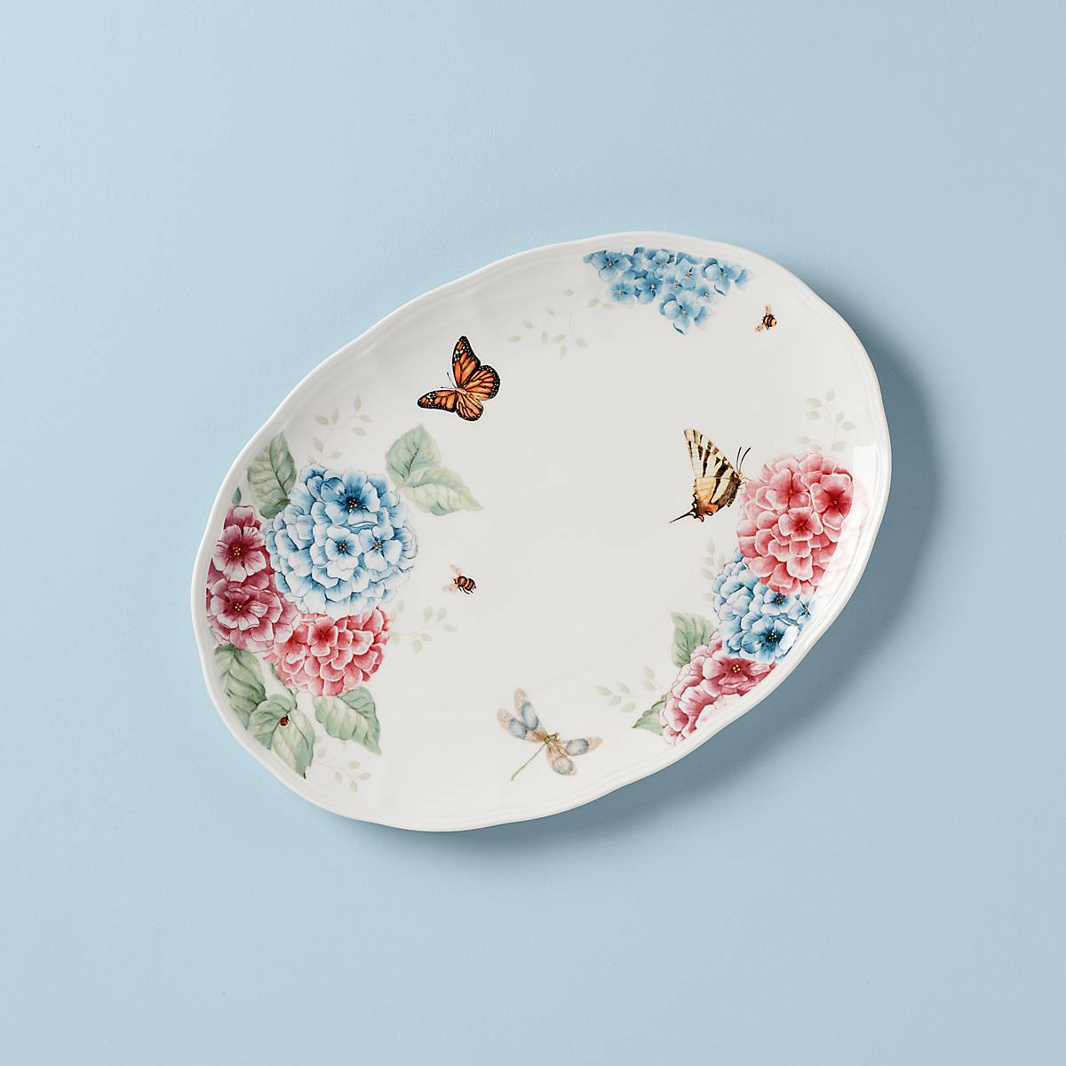 Butterfly Meadow Hydrangea Oval Platter