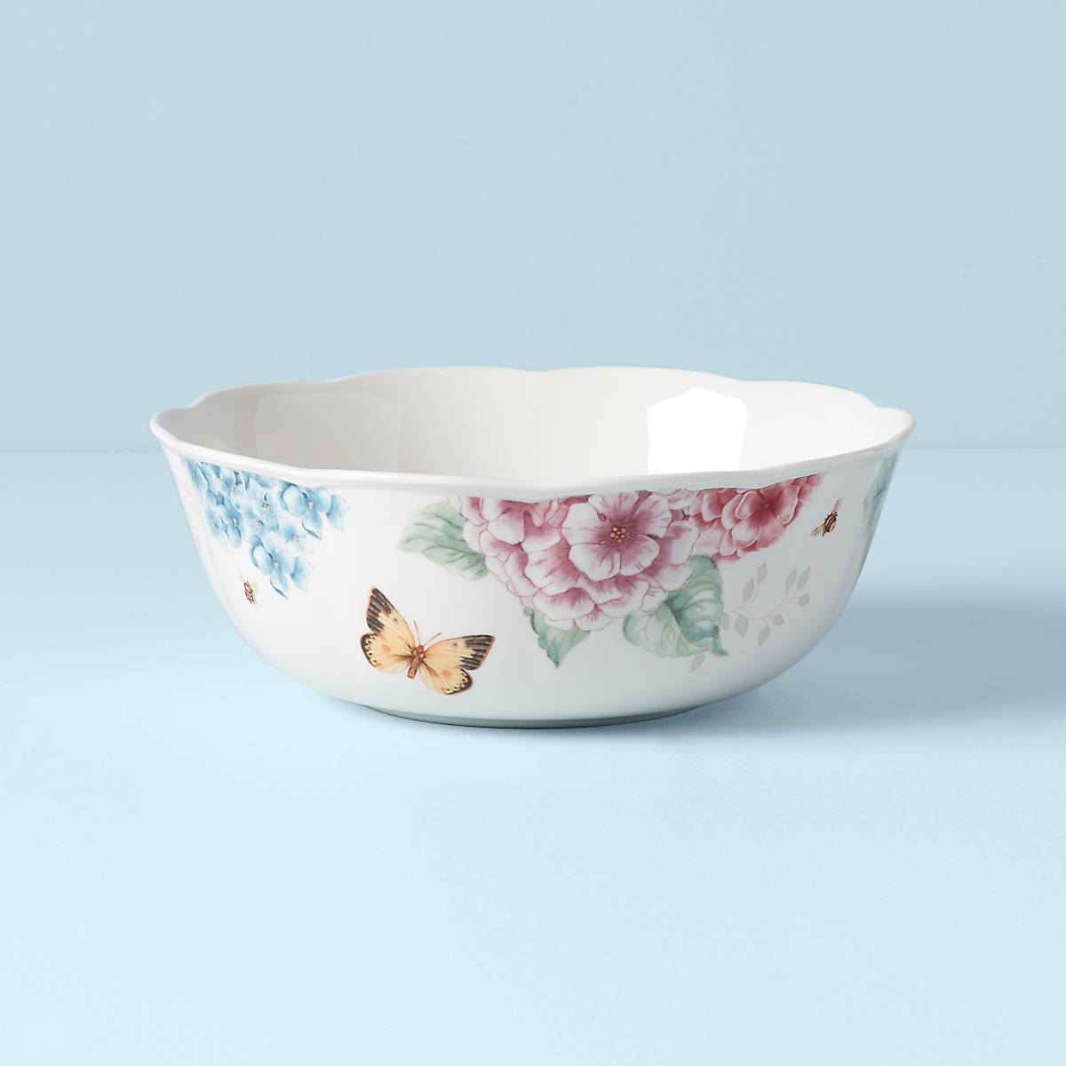 Butterfly Meadow Hydrangea Large Serving Bowl - Image 2