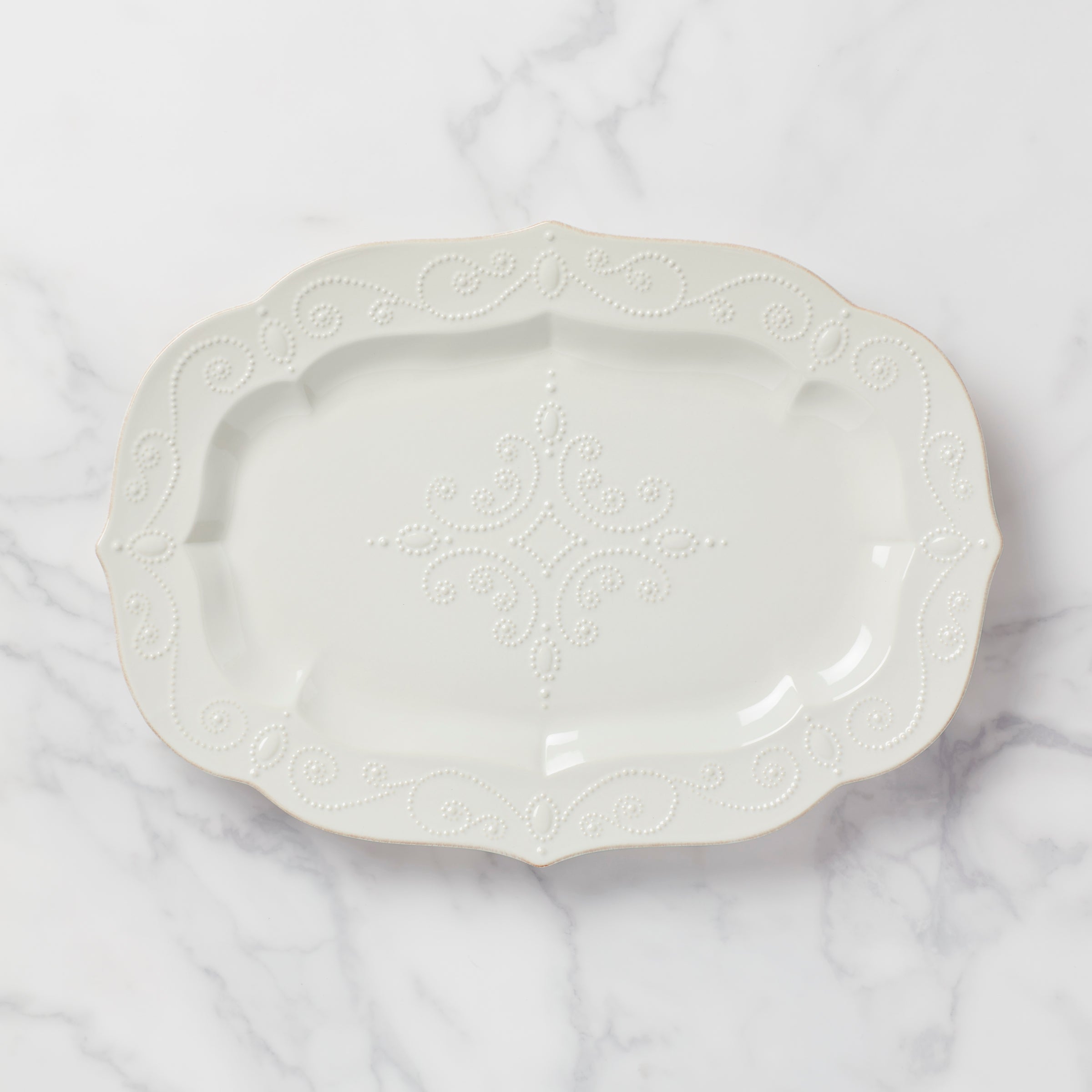 French Perle White Large Serving Platter