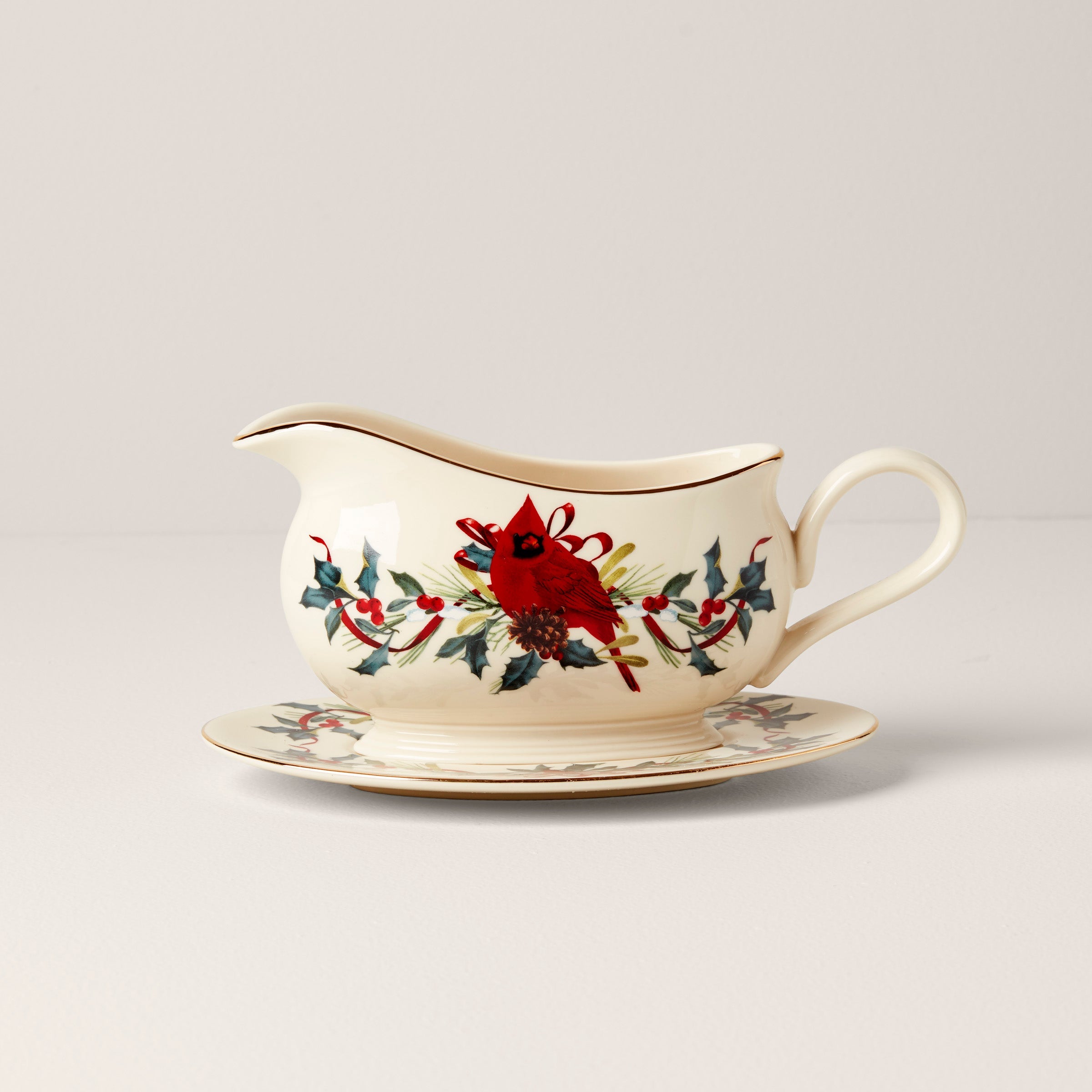 Winter Greetings Gravy Boat & Stand