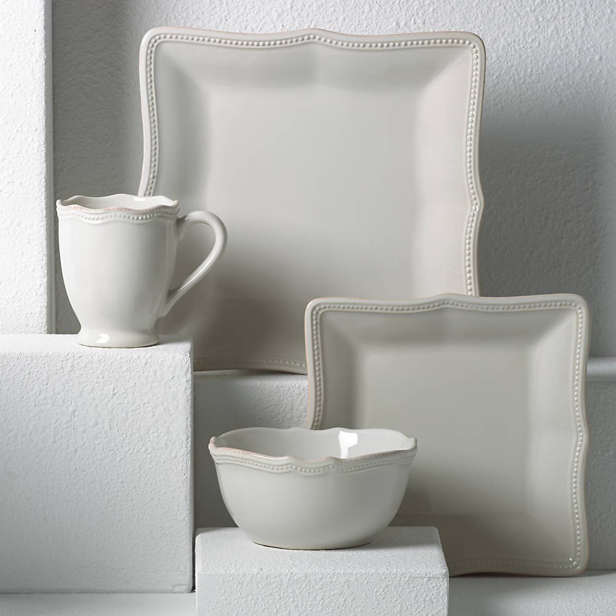 French Perle Bead White 4-Piece Place Setting - Image 2