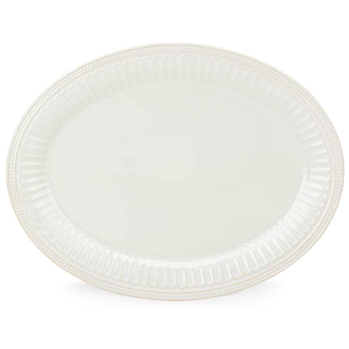 French Perle Groove White Platter - Image 2