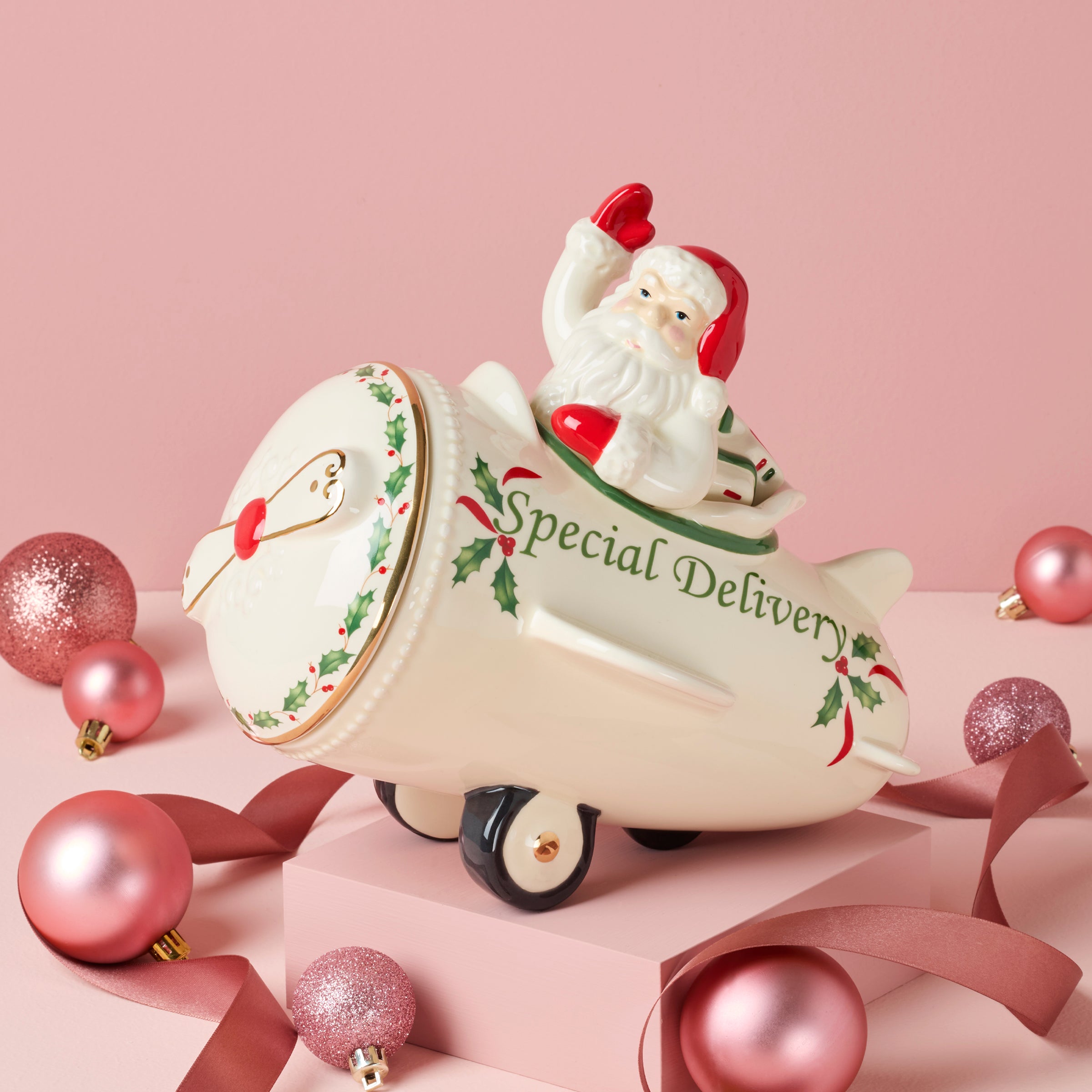 Holiday Airplane Cookie Jar - Image 2