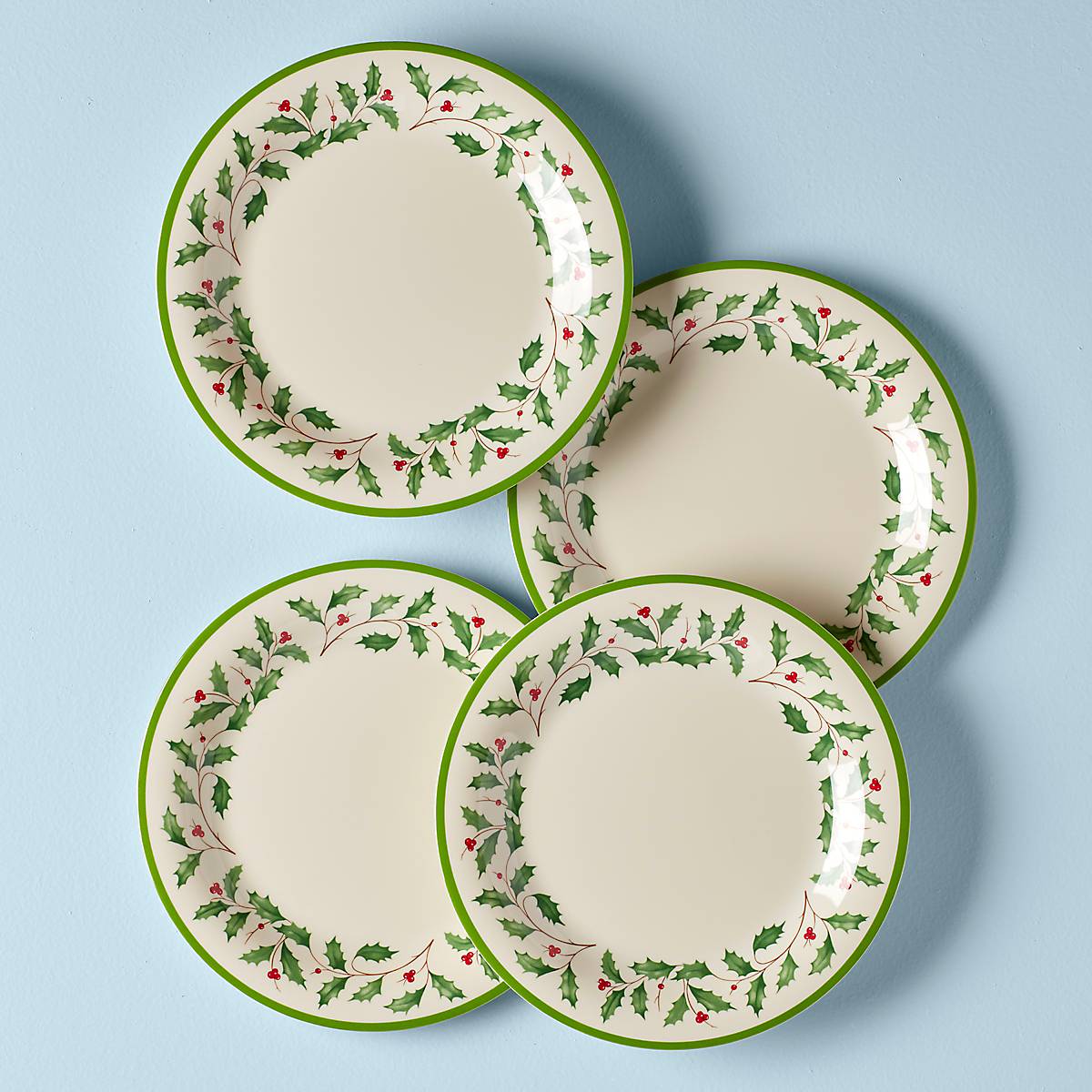 Holiday Melamine Dinner Plates - Set of 4