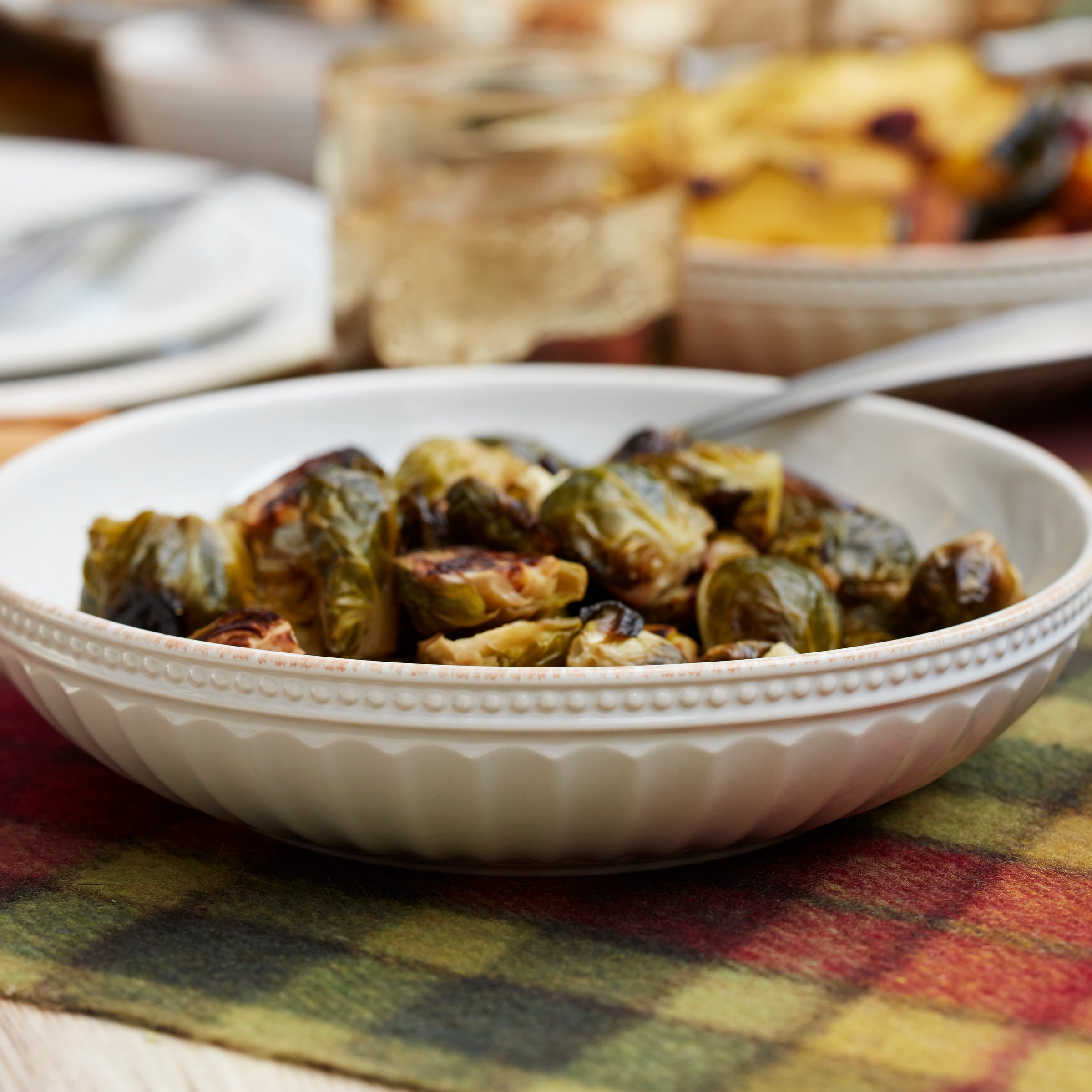 French Perle Groove White 12-Piece Dinnerware Set - Image 6