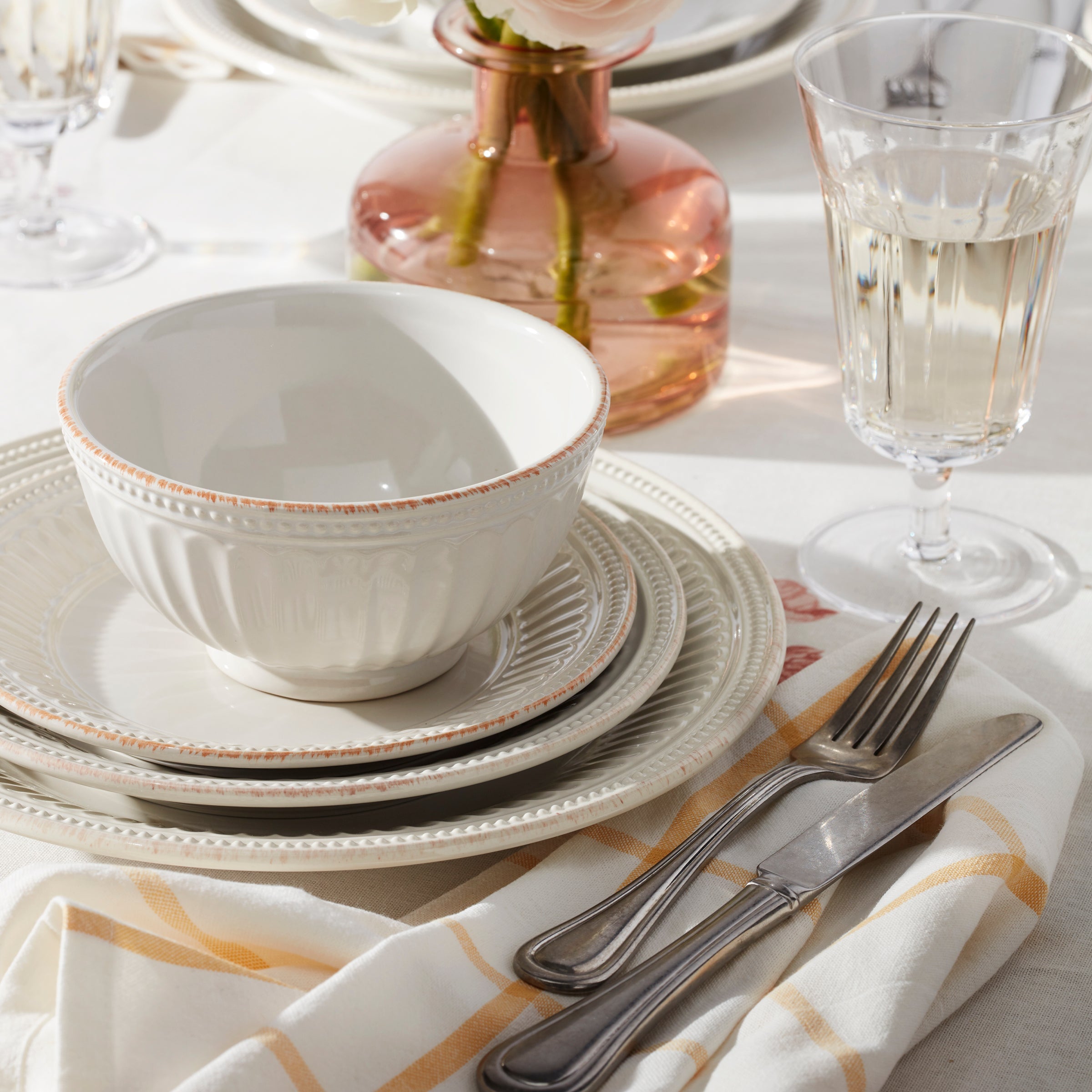 French Perle Groove 12-Piece Place Setting - Image 10