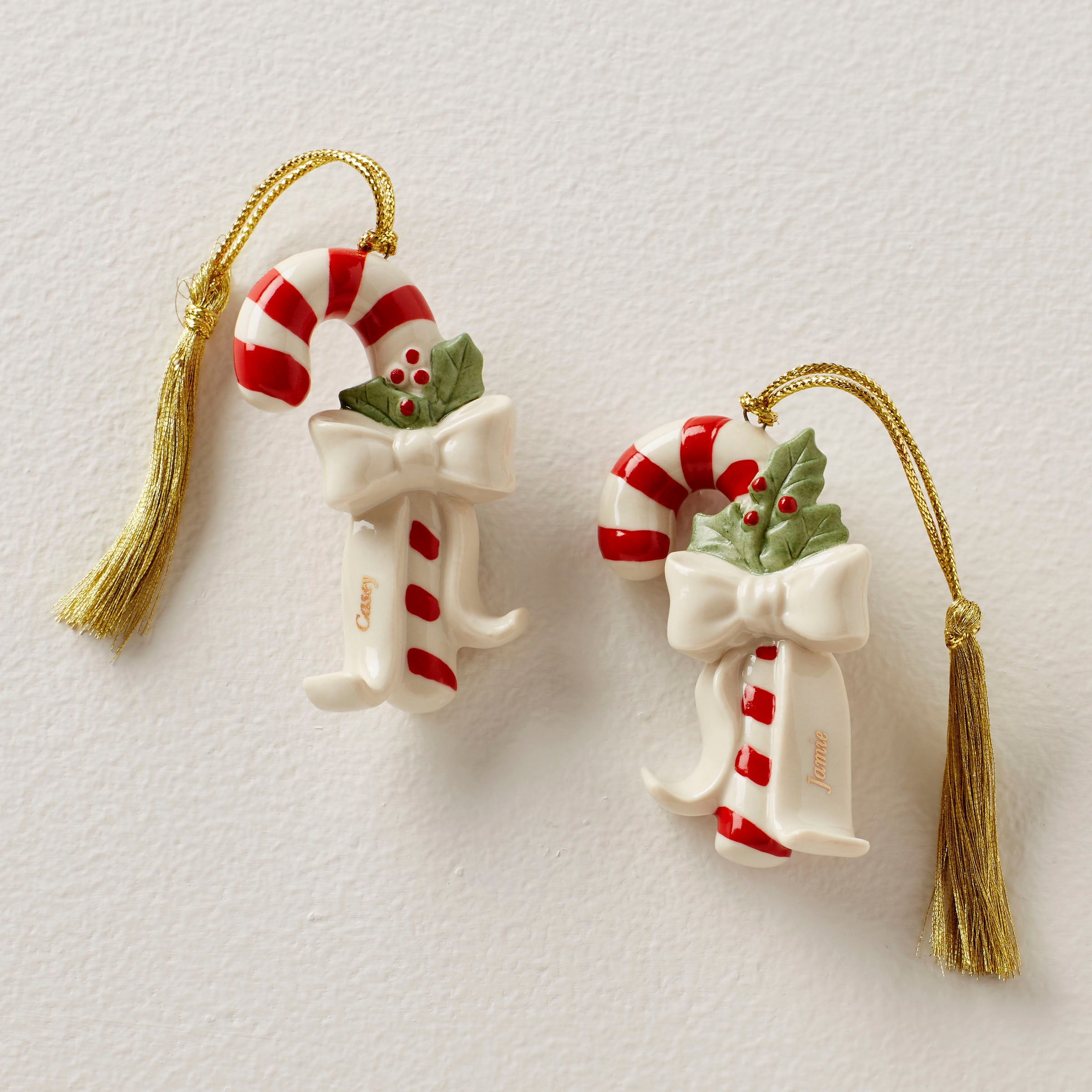 Personalized Candycane 2-Piece Ornament Set