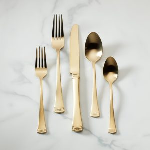 Portola Gold Satin 60 Piece Flatware Set