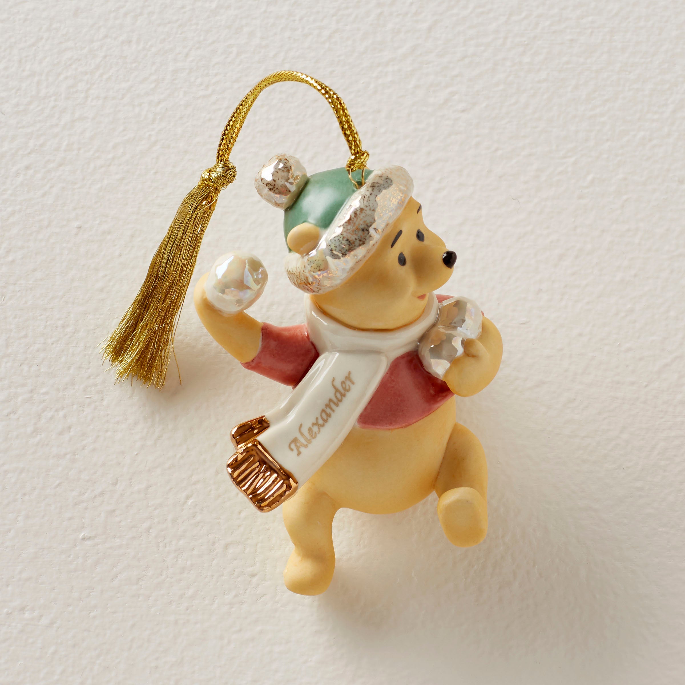 Personalized Pooh's Winter Fun Ornament