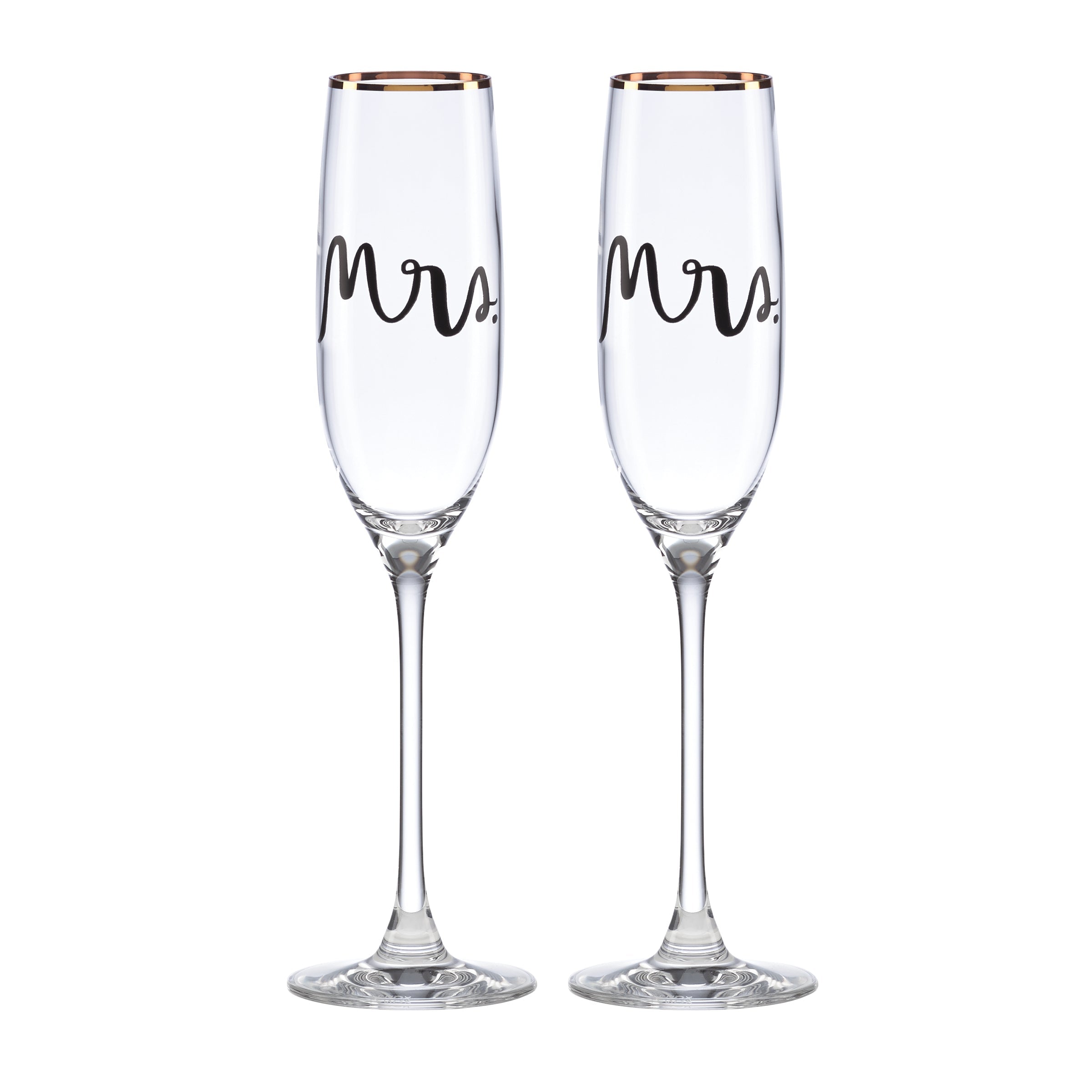 Wedding Party Mrs. & Mrs. Champagne Flute - Set Of 2